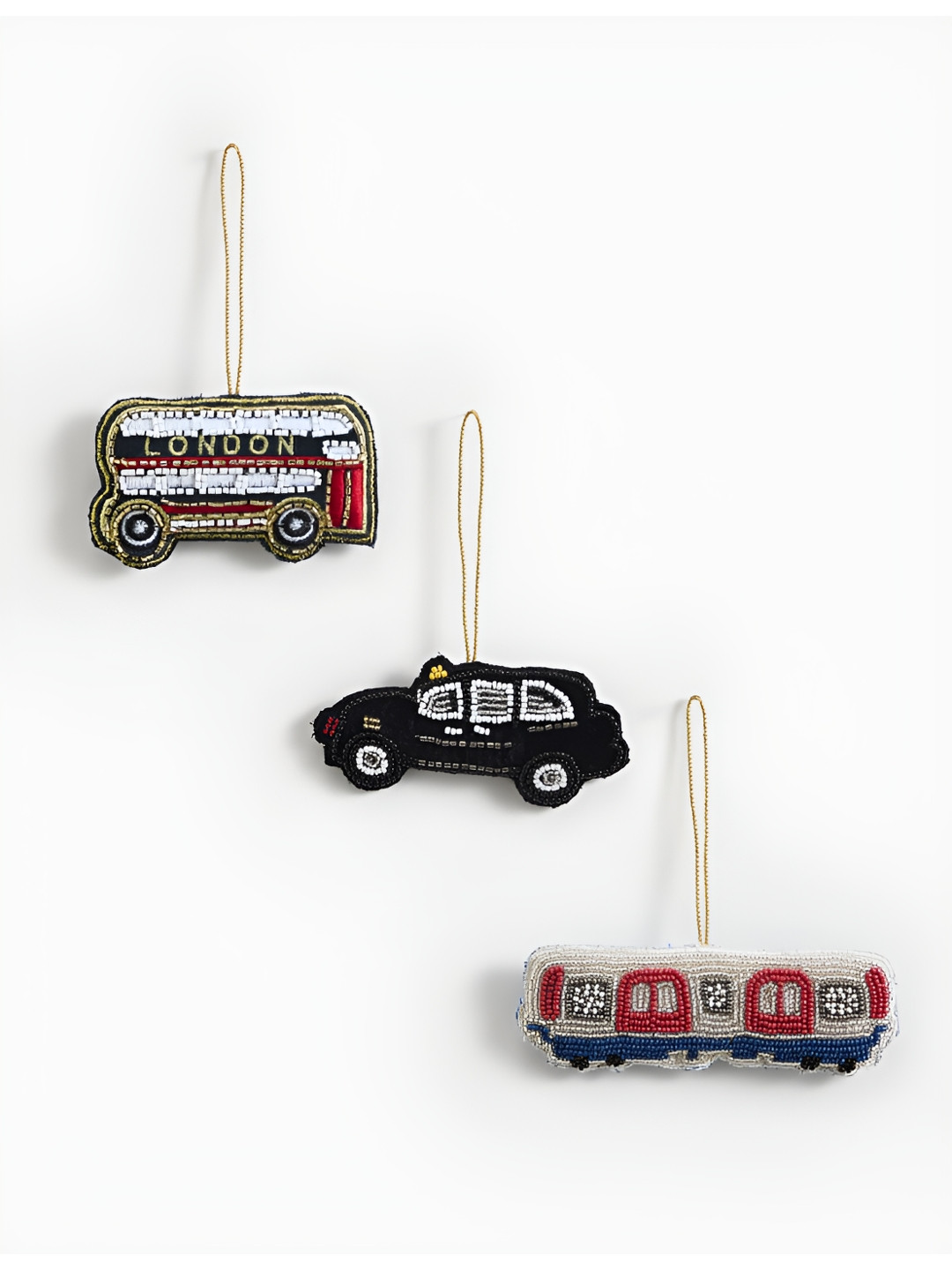 Marks & Spencer Black & Red 3 Pieces Transport Hanging Decorations