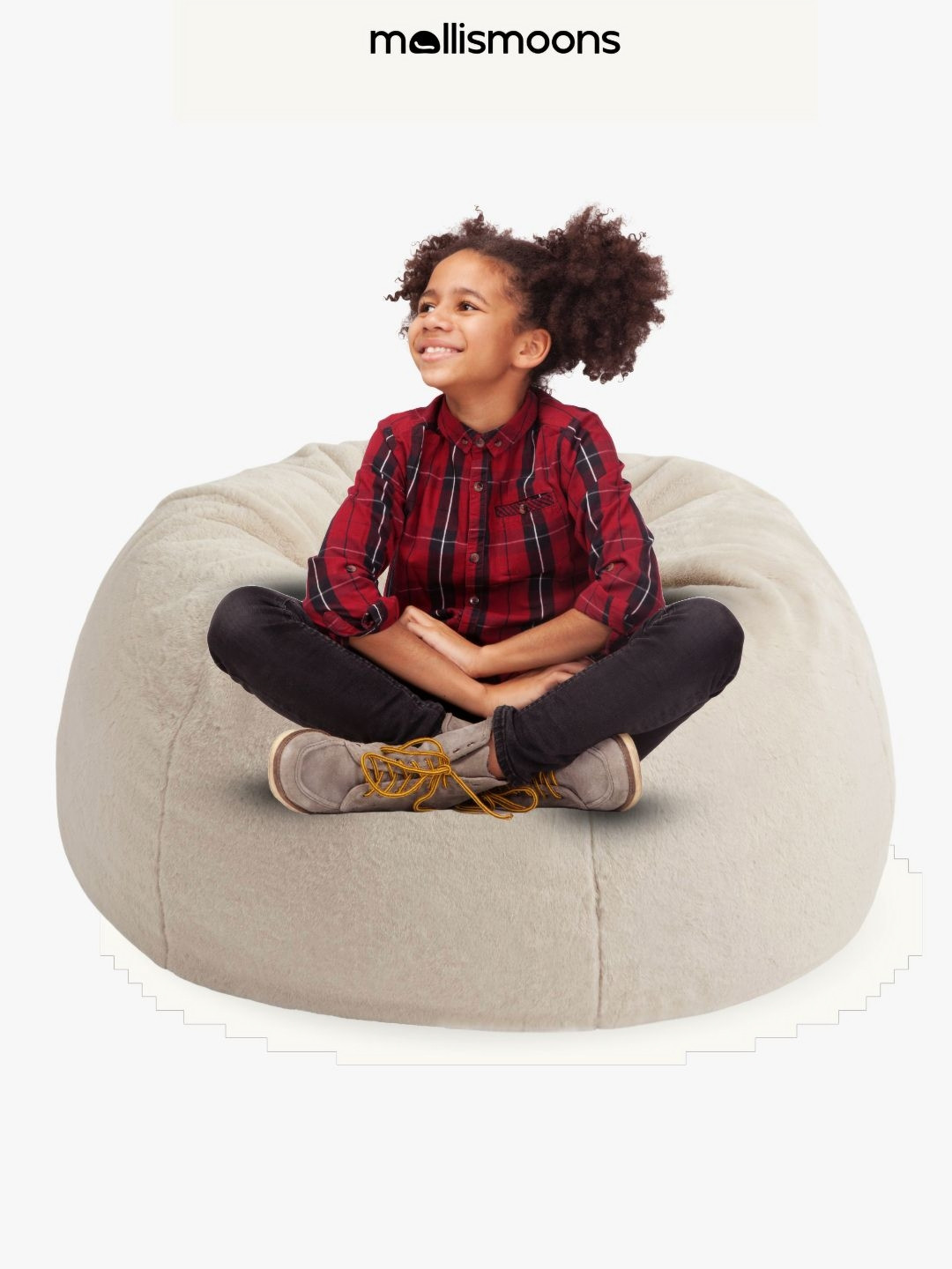 Mollismoons Beige Super Soft Bean Bag Cover