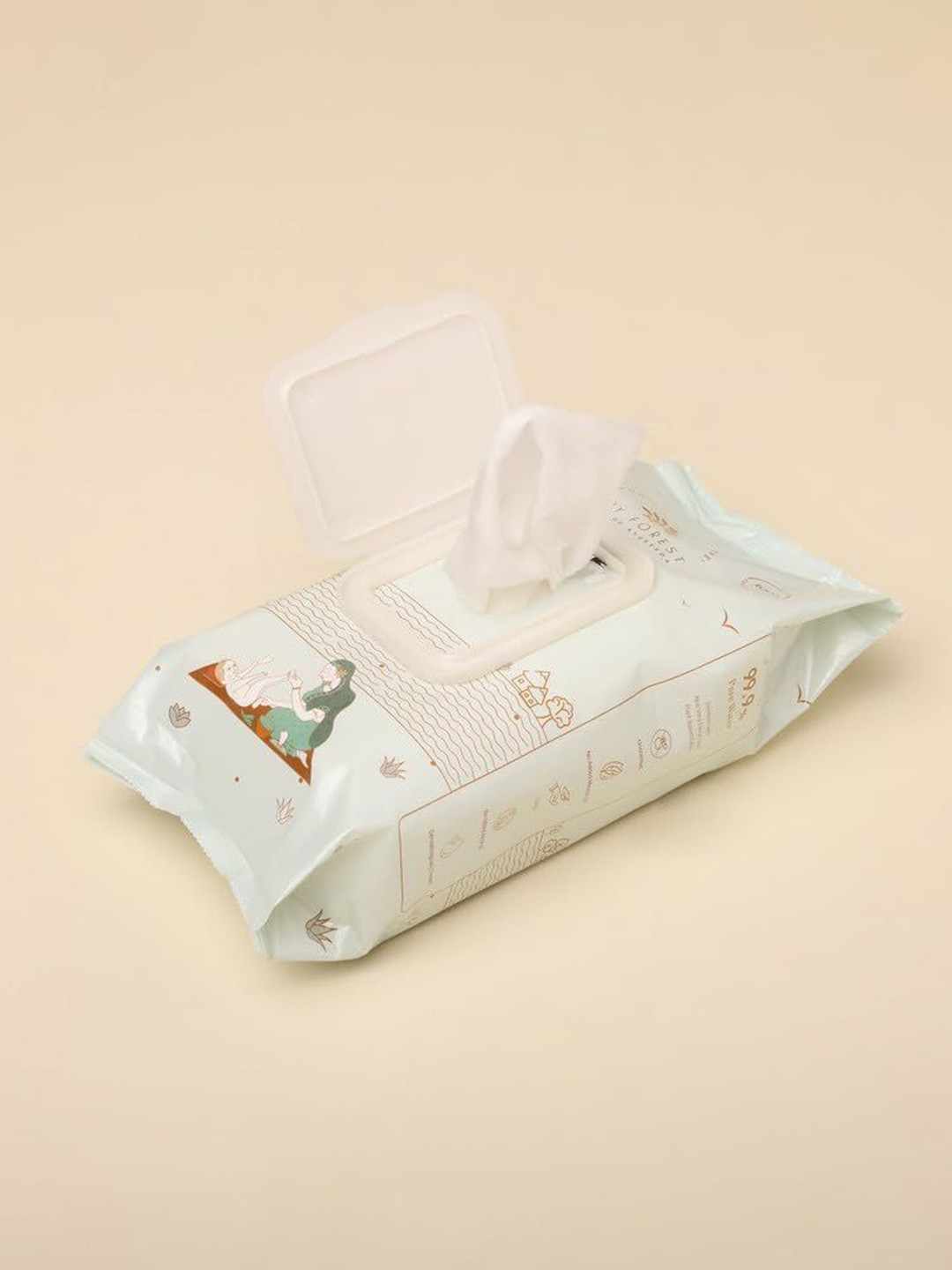 Baby Forest Set Of 6 Neer 99.9% Water Baby Wipes - 72 Wipes Each