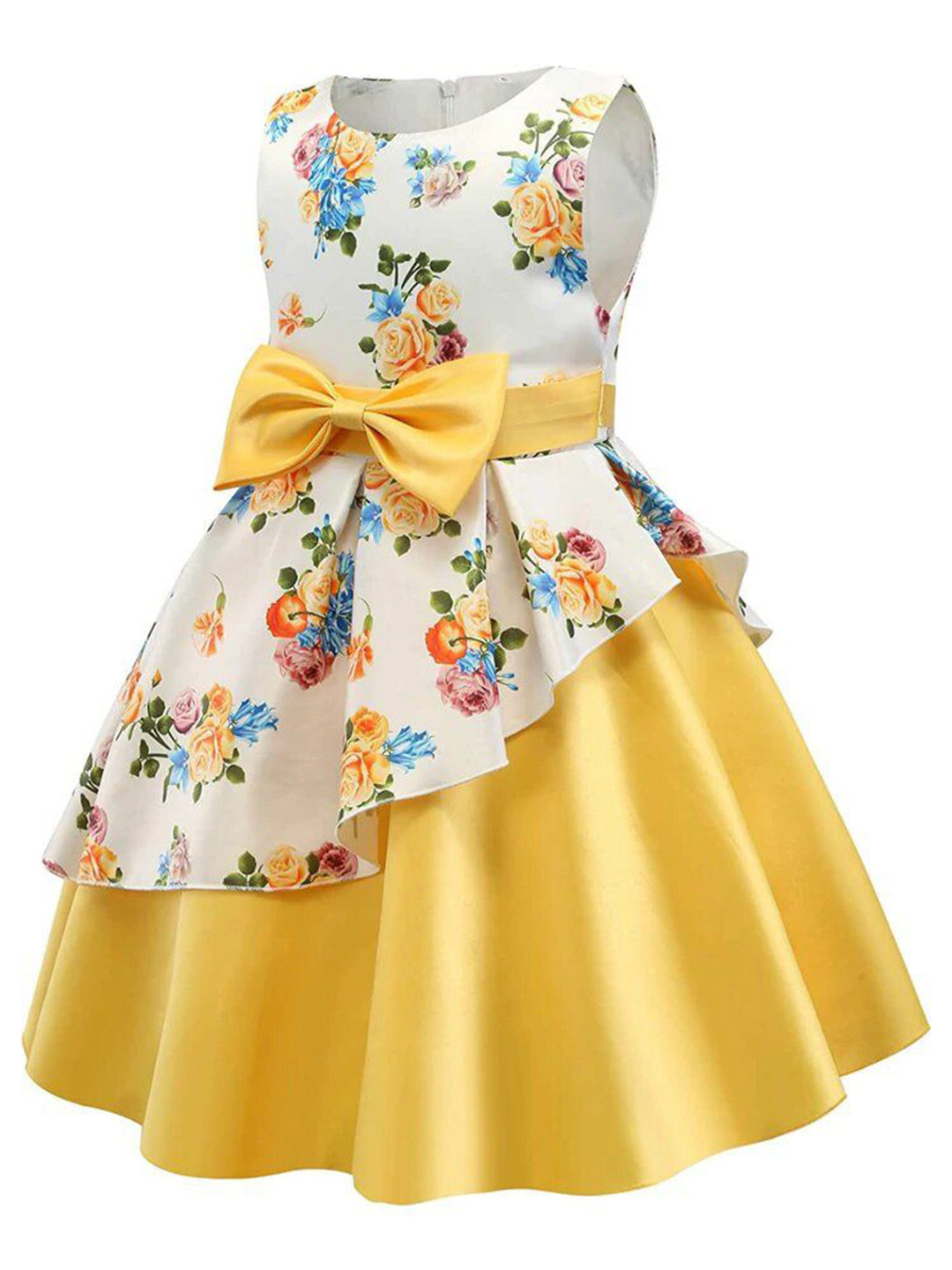 PURNKAMAAY TRENDZ Floral Print Satin Fit & Flare Dress