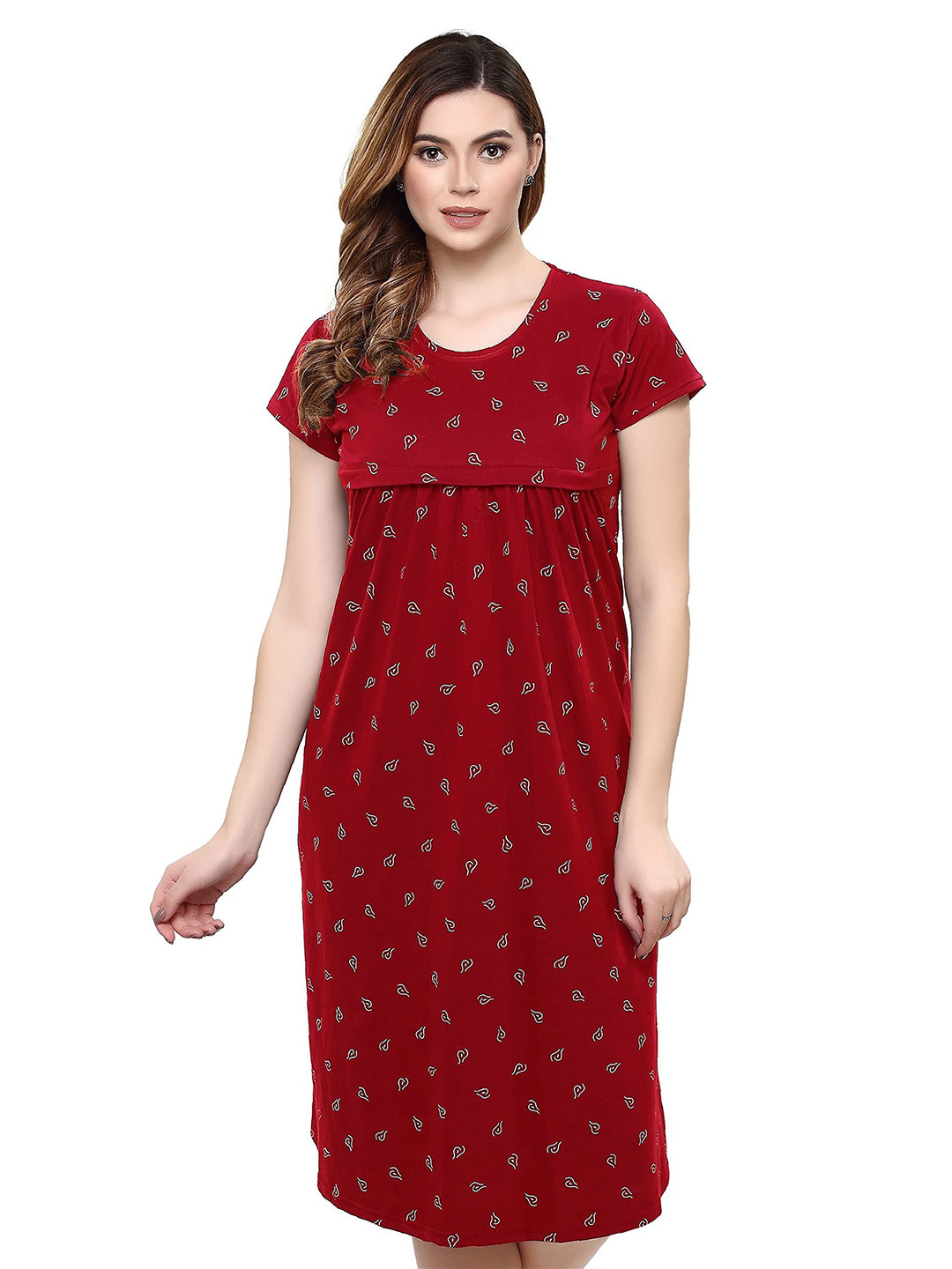 TIGYWIGY Women Printed Maternity T-shirt Nightdress