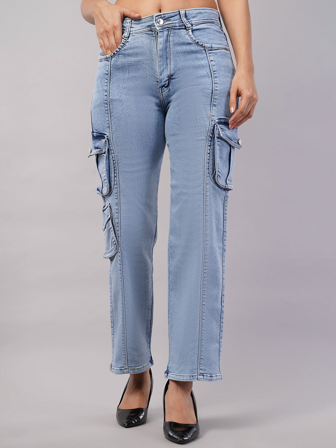 RODEX CLOTHING Women Comfort High-Rise Mildly Distressed Cotton Jeans