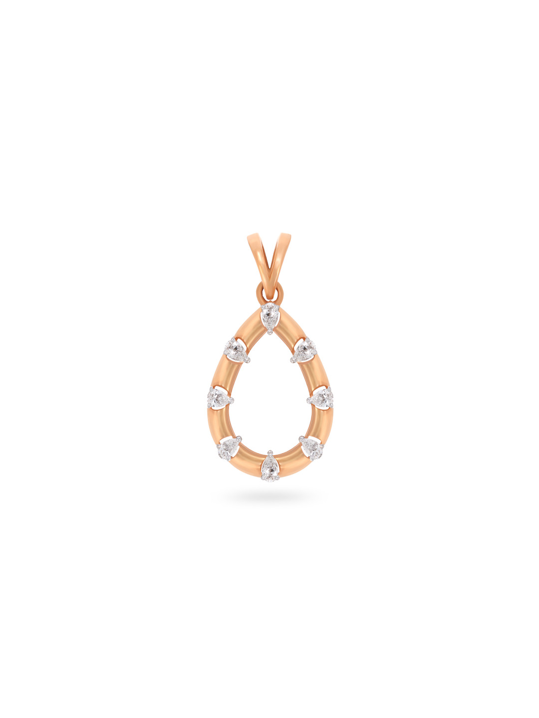 BHIMA 18K BIS Hallmark 750 Purity  Pear Cut Diamond Pendant