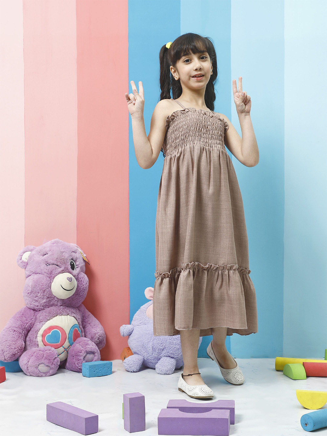 Athena Girl Girls Linen Fit & Flare Midi Dress