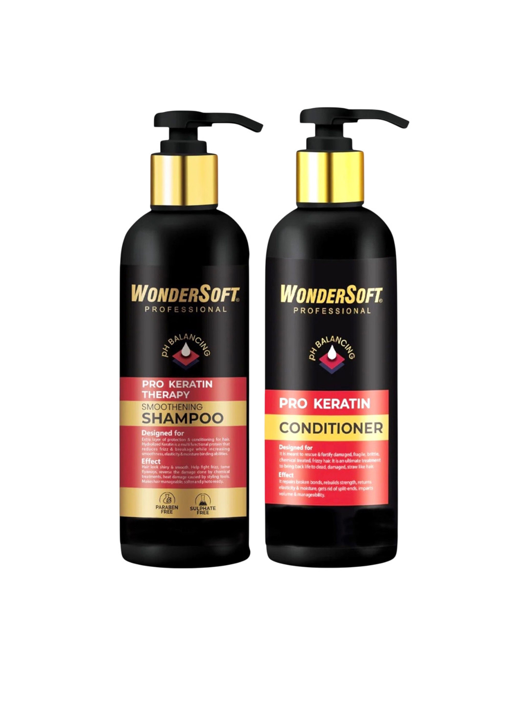 WonderSoft Set Of 2 Professional  After Pro Keratin Shampoo & Conditioner -250 ml Each
