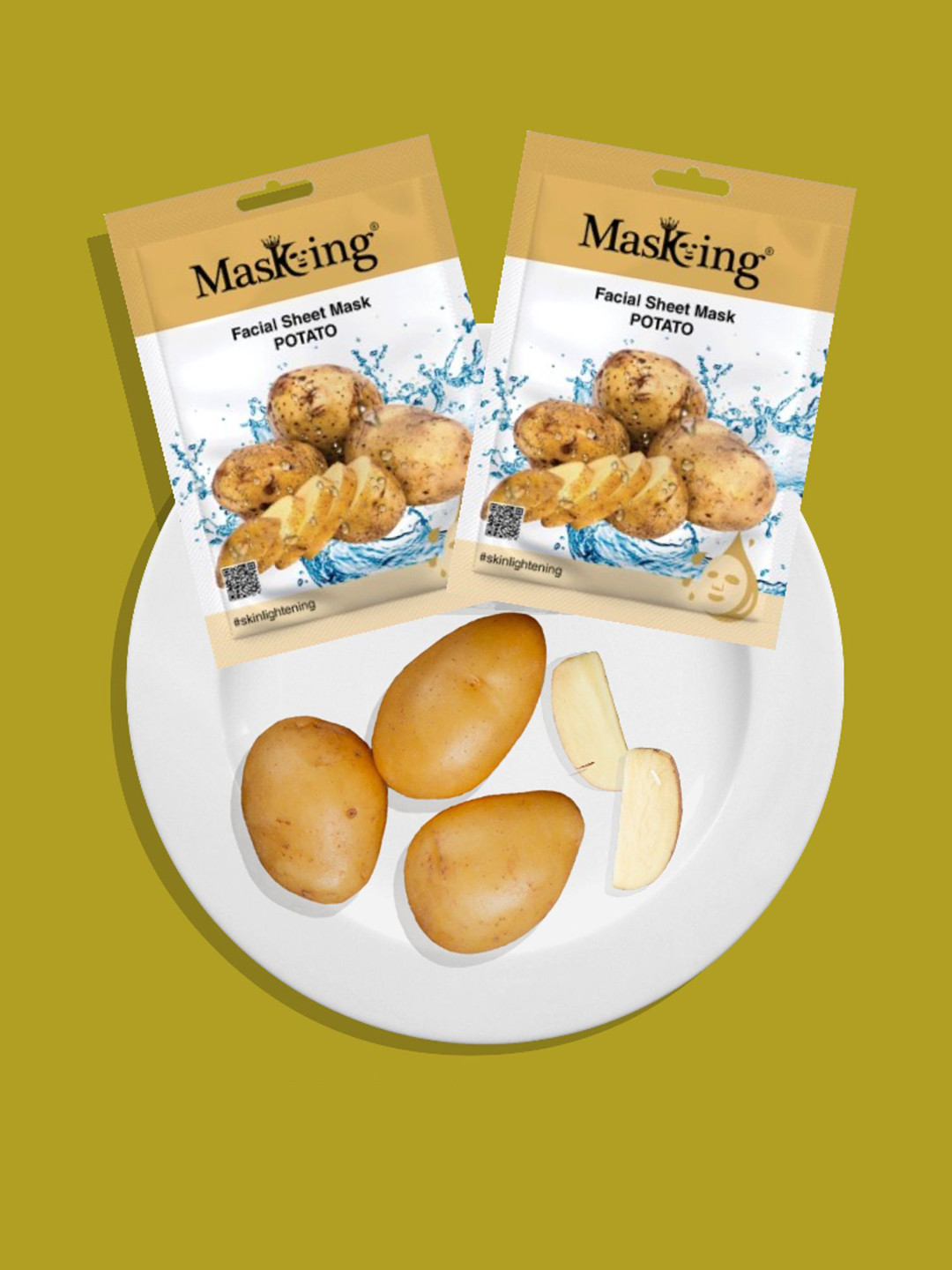 MasKing Set Of 3 Potato Beauty Facial Sheet Mask For Skin Hydration - 1-Pcs Each