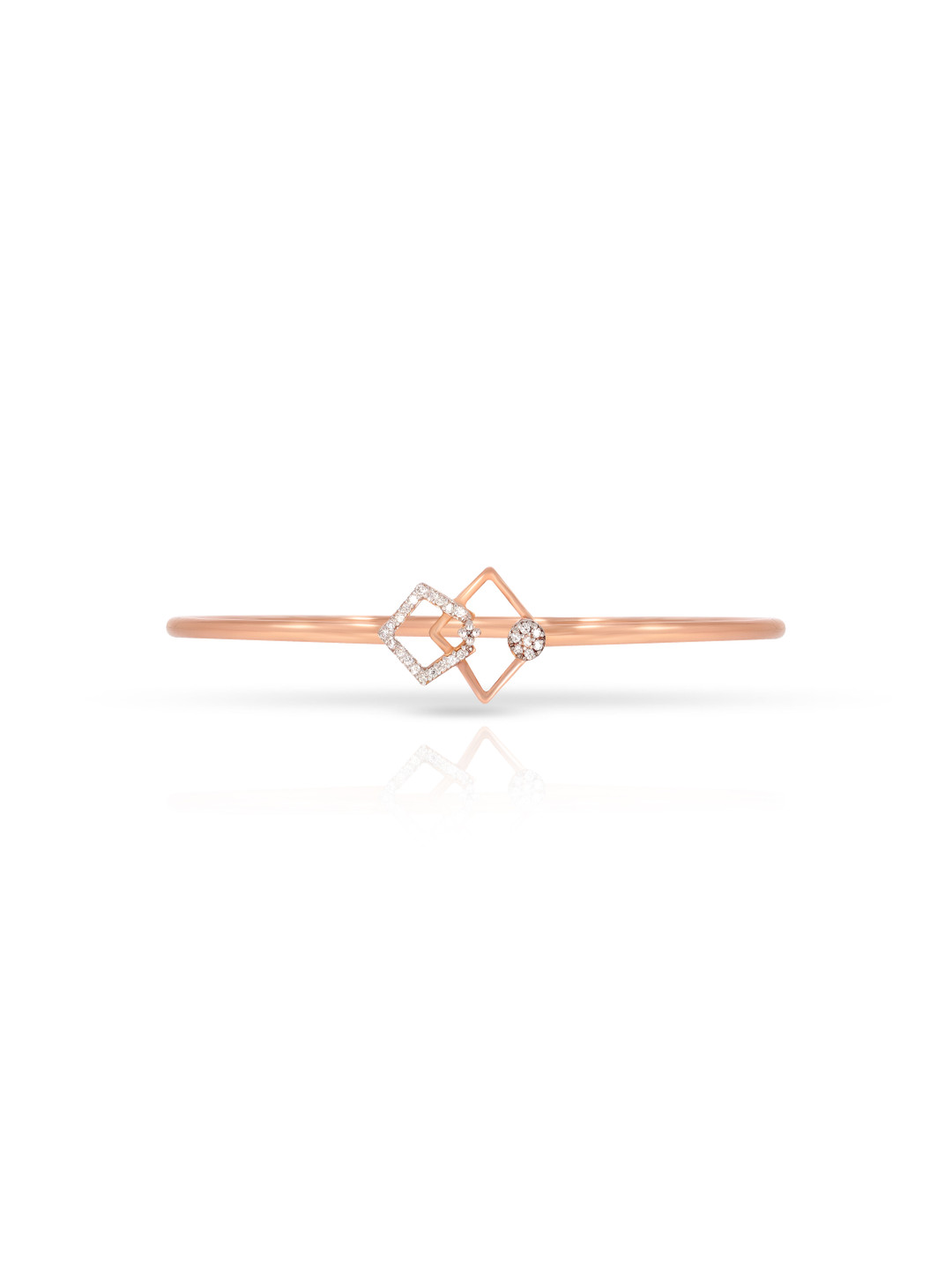 BHIMA 18K BIS Hallmark 750 Purity Rose Gold Duo Kite Diamond Bracelet