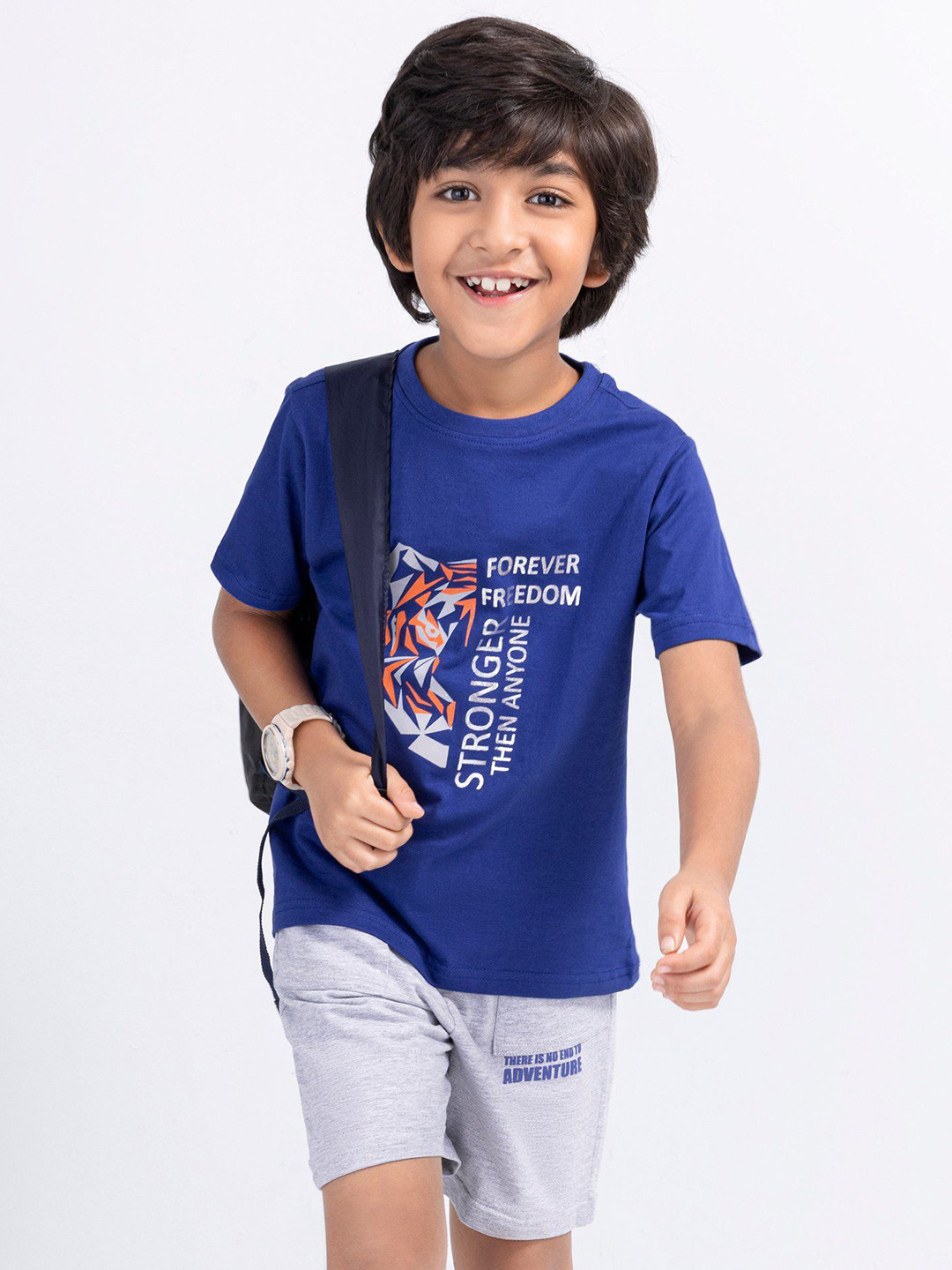 Patche Kids Printed Short Sleeves Pure Cotton T-Shirt With Shorts