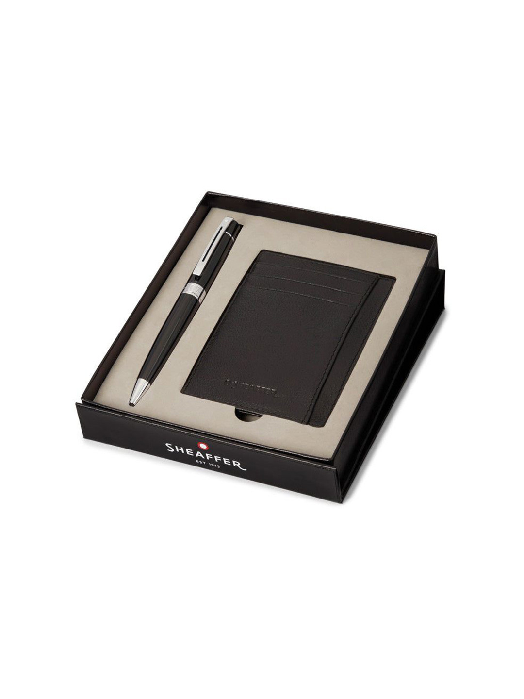 Sheaffer Black with Chrome Trim G9312 Gift300 Ballpoint Pen with Business Card Holder