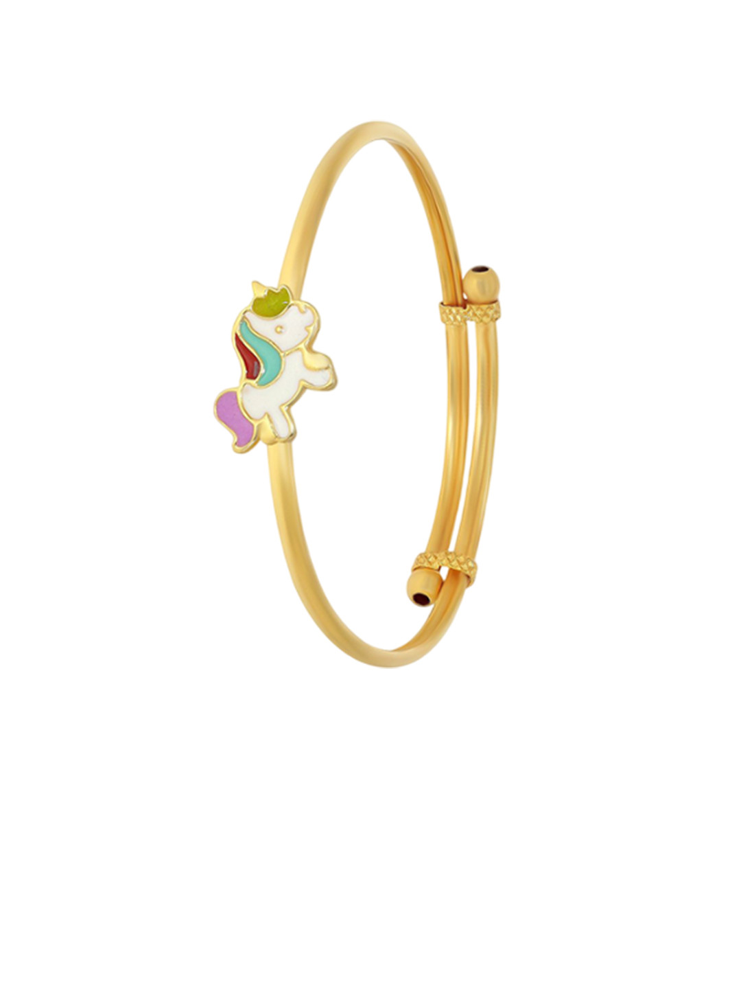 BHIMA 22K BIS Hallmark 916 Purity Yellow Gold Unicorn Bangle for Kids