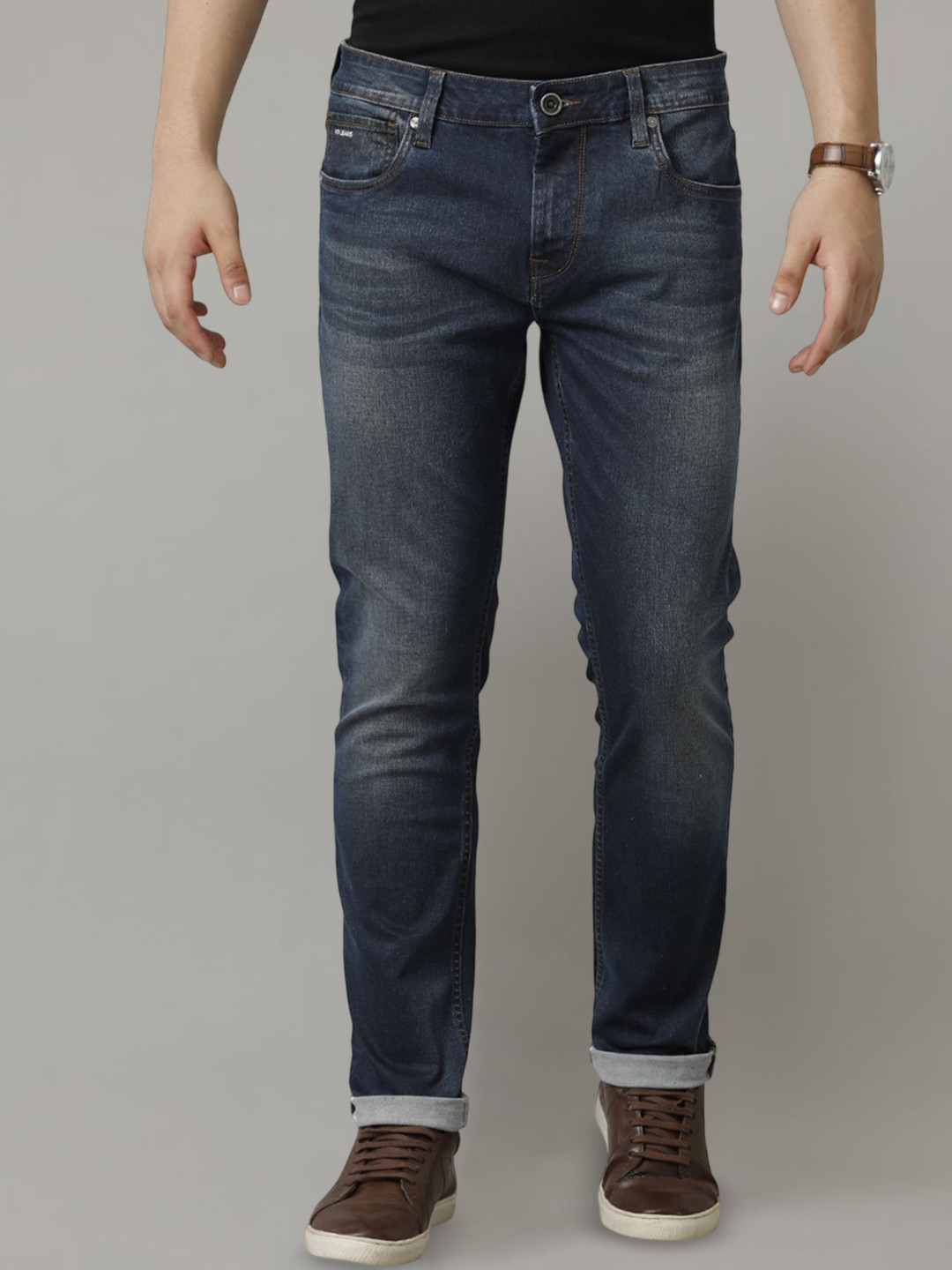 Voi Jeans Men Light Fade Slouchy Fit Stretchable Jeans
