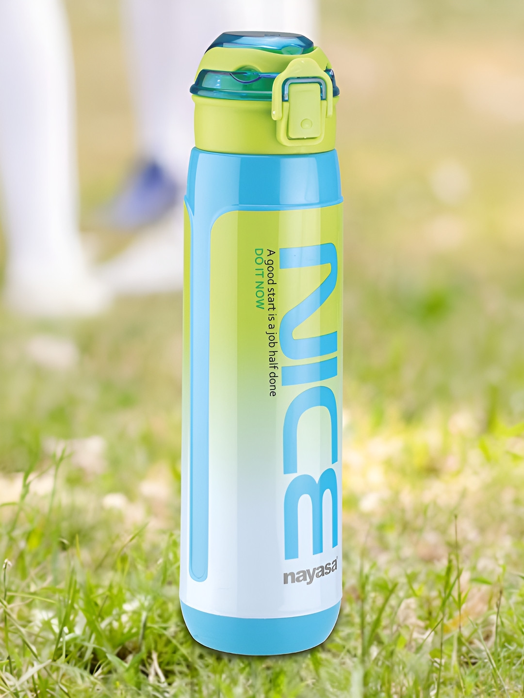 Nayasa Turbo-700 Blue Typography Plastic Spill Proof Sipper - 600ml