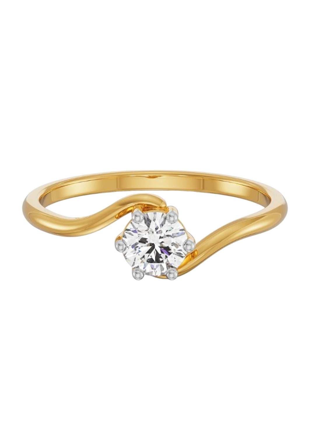 Emori Glistening Solitaire Lab Diamond Ring in 18KT Gold