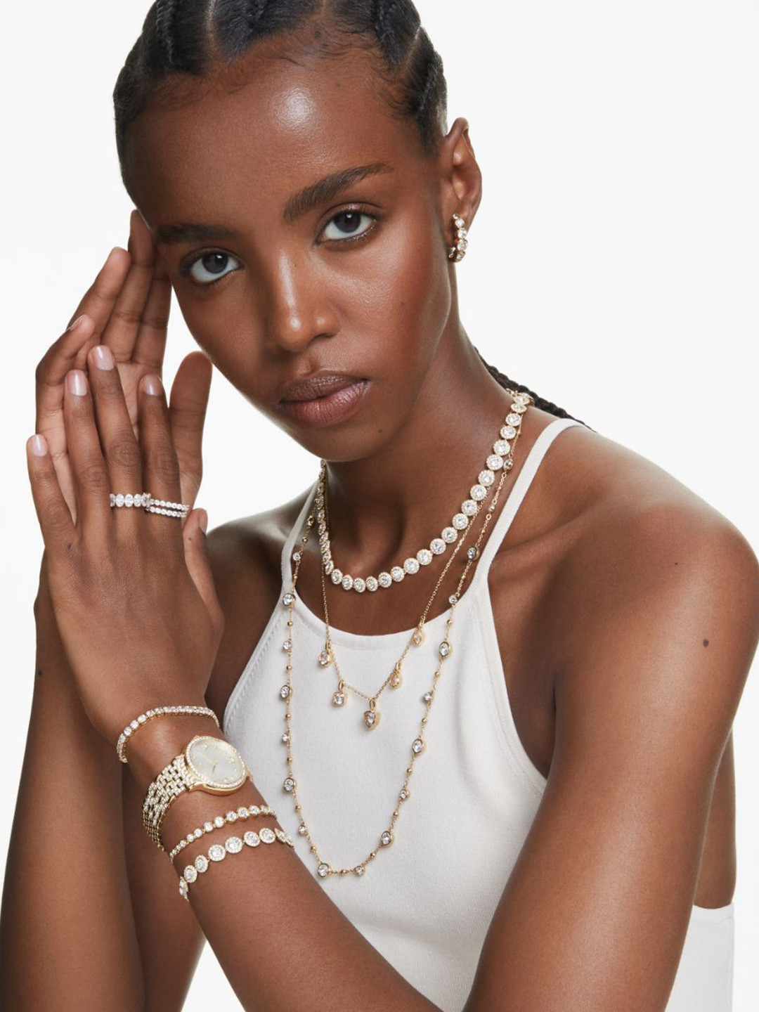 SWAROVSKI Gold-Plated Crystal Stone Studded Necklace