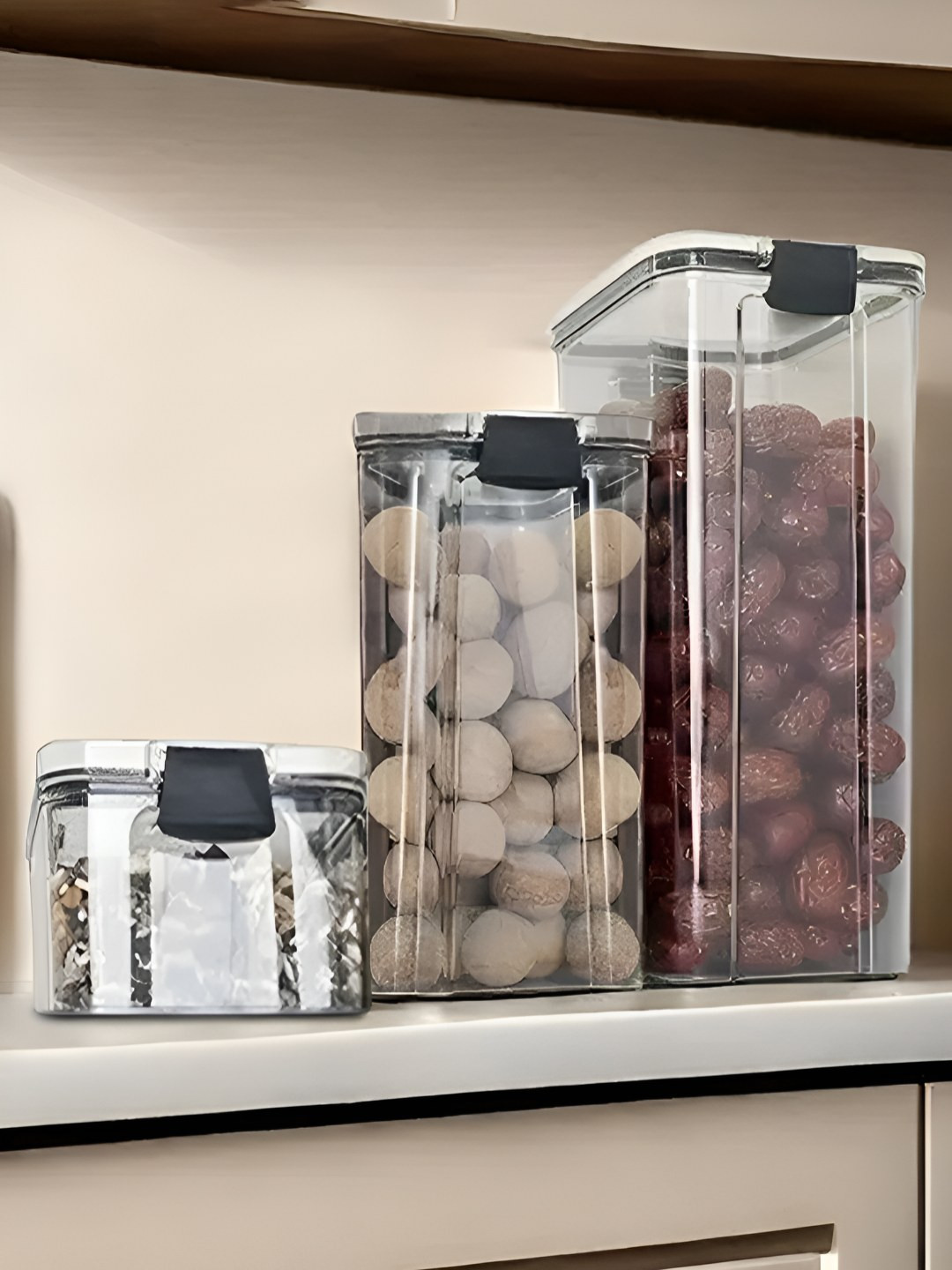 DecorTwist Set of 3 Transparent Air Tight Food Storage Containers