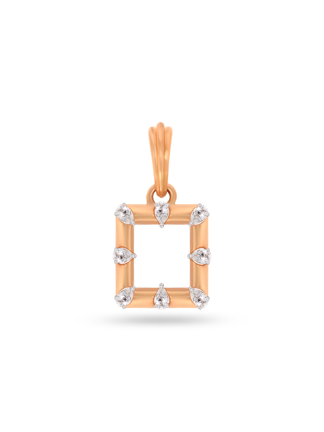 BHIMA 18K BIS Hallmark 750 Purity  Square Cut Diamond Pendant