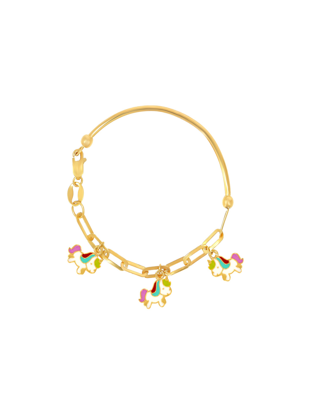 BHIMA 22K BIS Hallmark 916 Purity Unicorn Charms Kids Bracelet