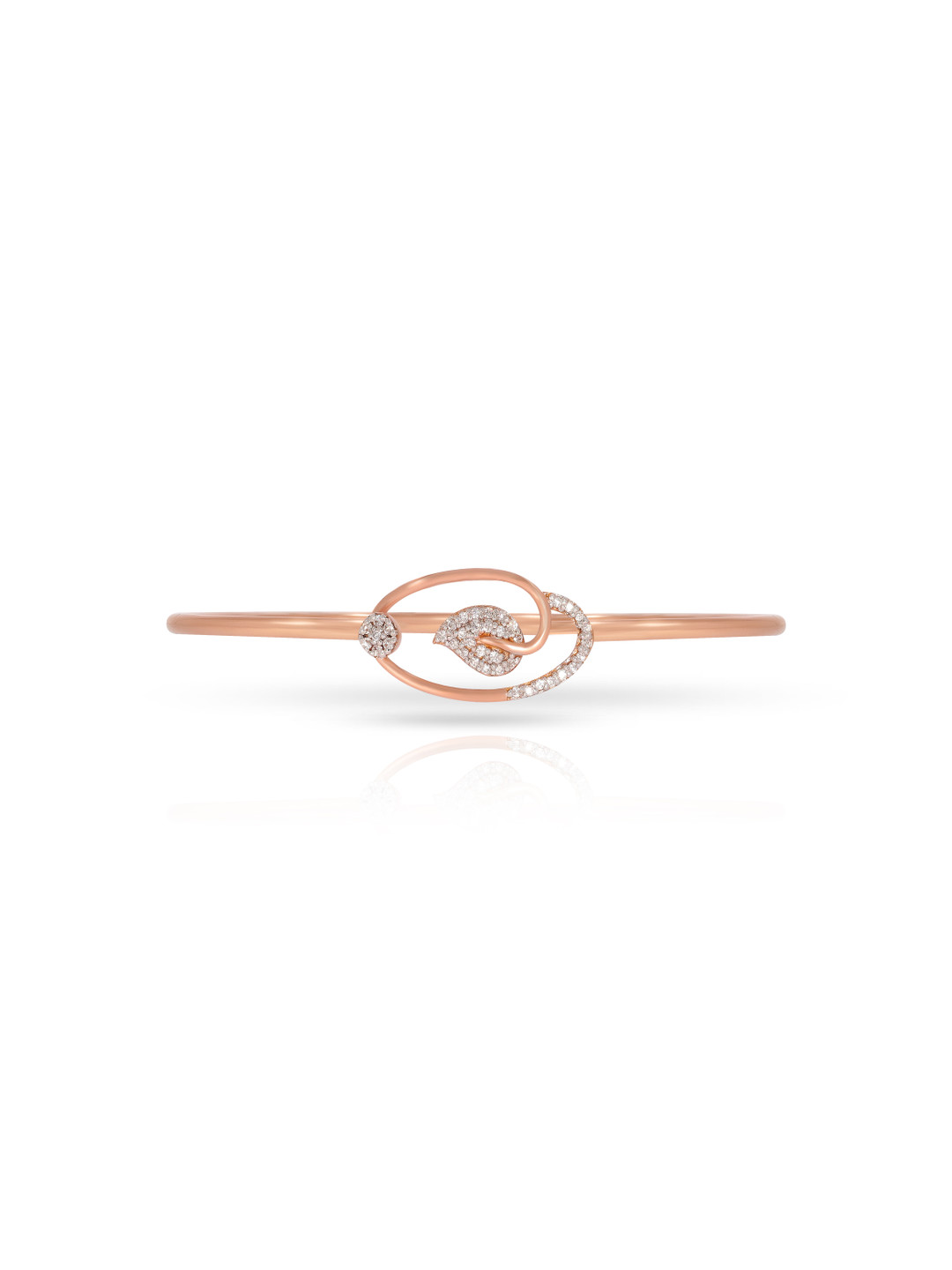 BHIMA 18K BIS Hallmark 750 Purity Rose Gold Leafy Diamond Bracelet