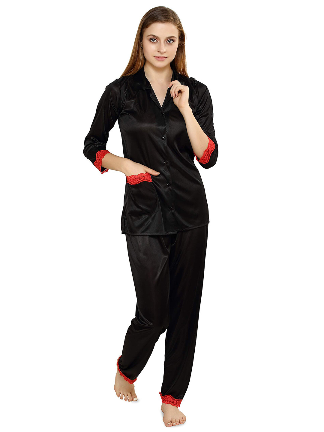 TIGYWIGY Women Satin Nightsuit