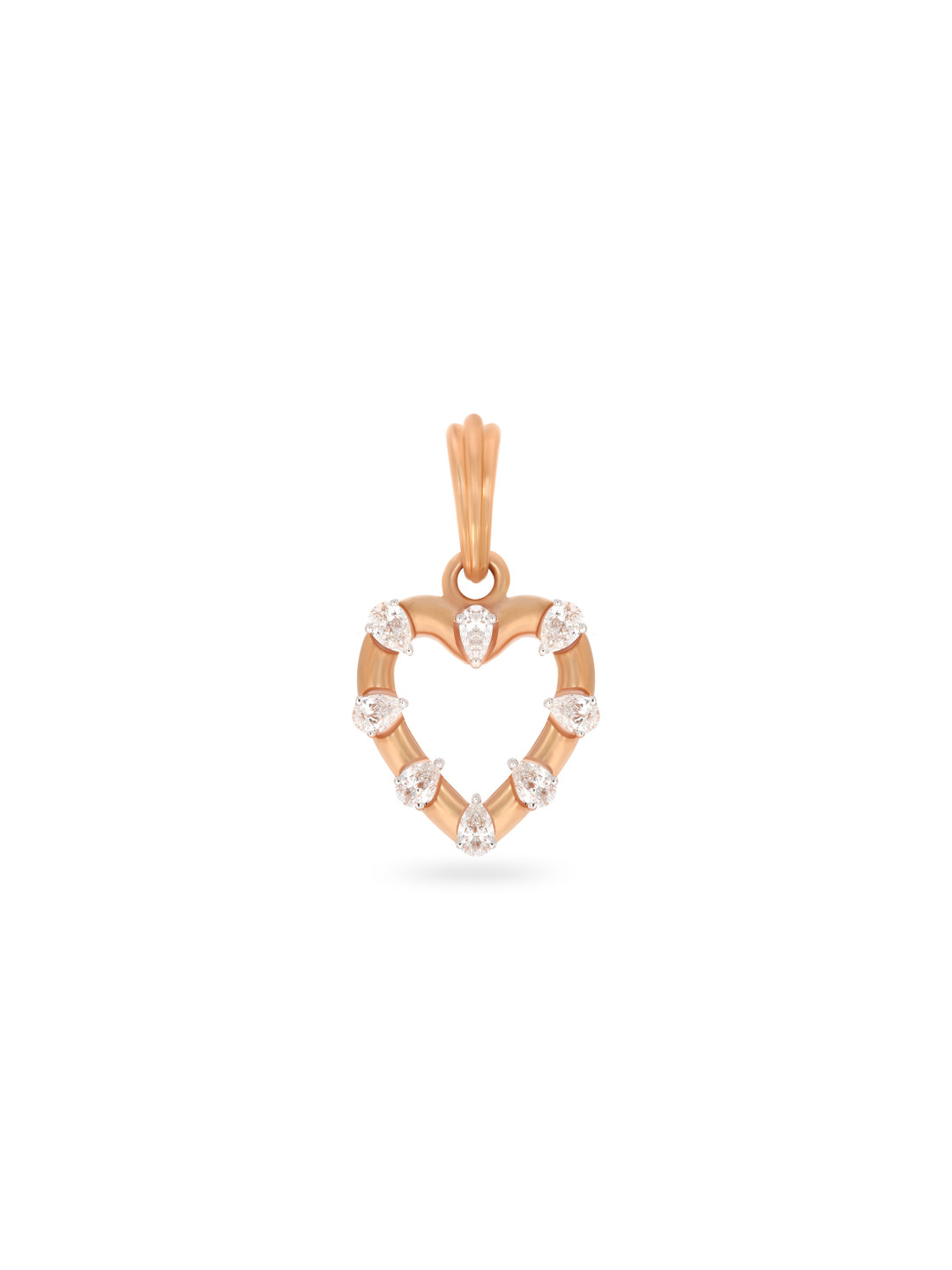 BHIMA 18K BIS Hallmark 750 Purity  Heart Cut Diamond Pendant