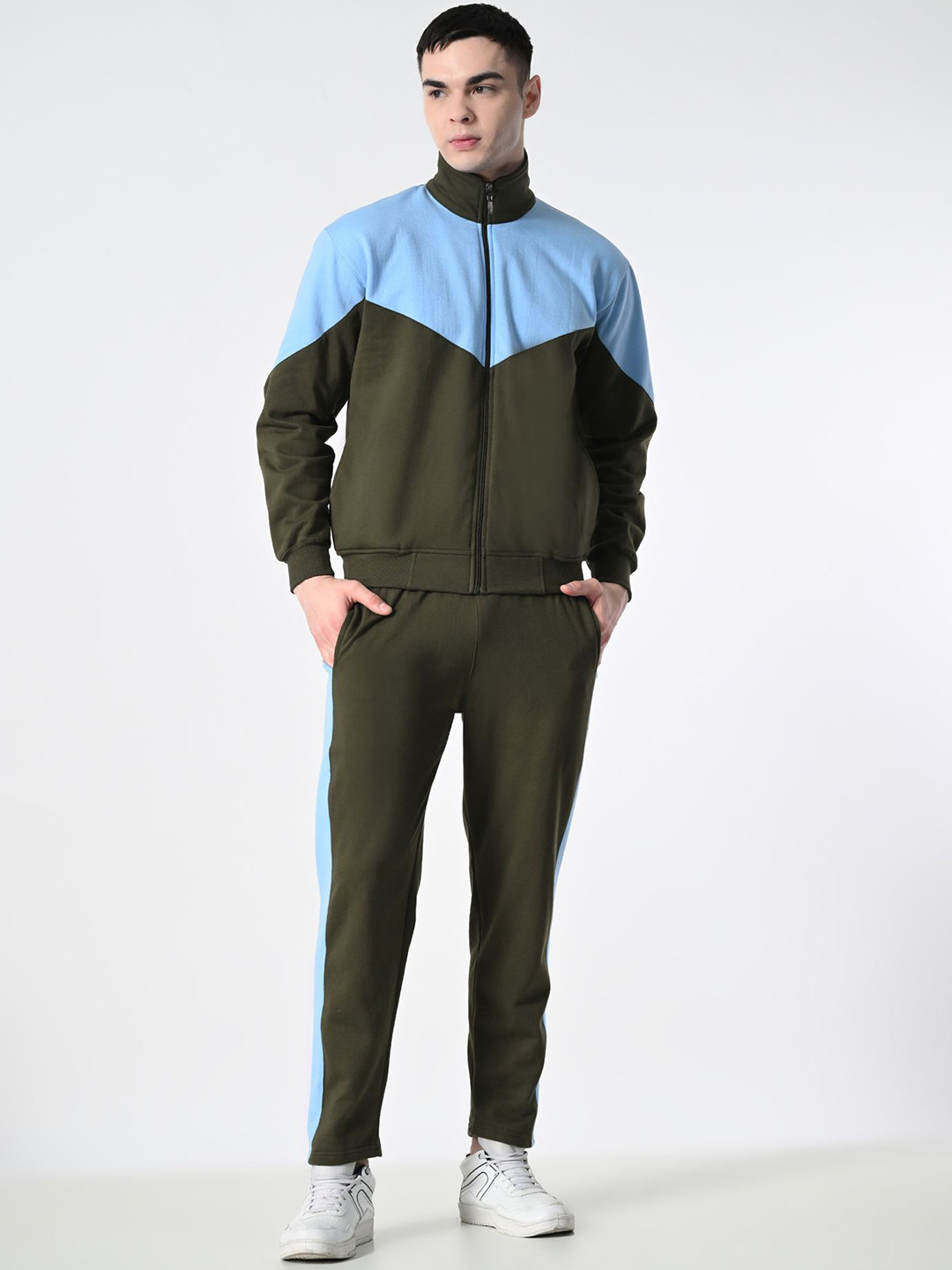 BAESD Color-Blocked Zipper Open Tracksuit