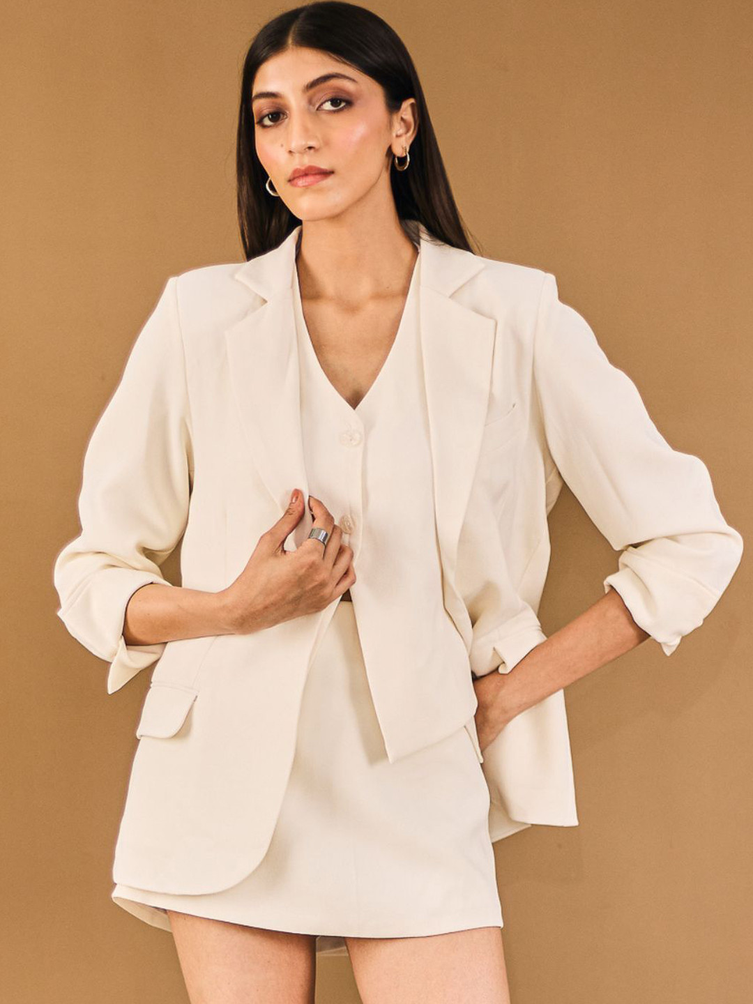 Urban Suburban Tailored Fit White Tailored Blazer