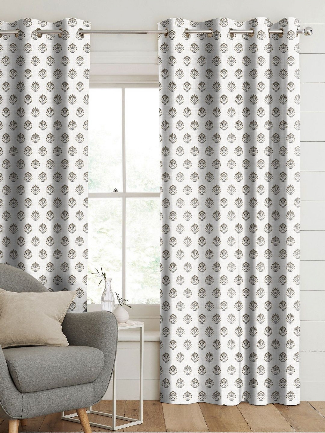 CASABLEU Anthem Odetta Brown 2 Pieces Ethnic Motifs Printed Room Darkening Door Curtains