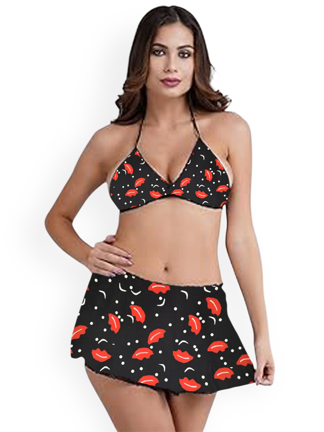 chia fashions Halter Neck Printed Baby Doll