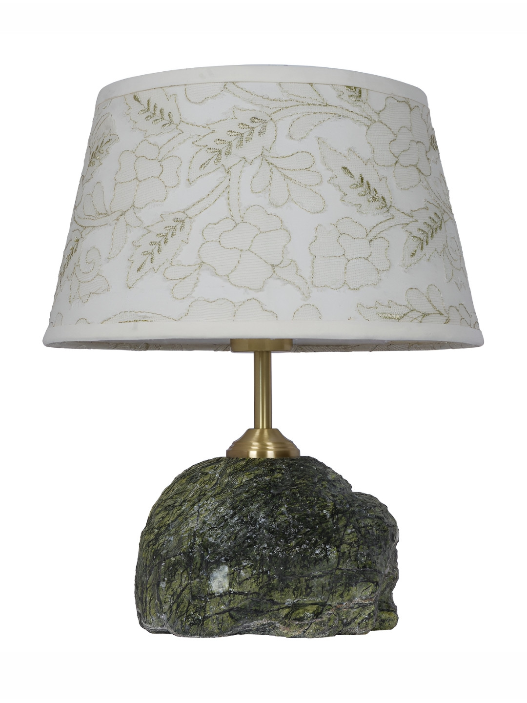 Fos Lighting Green Embroidered  Metal Frustum Shaped Table Lamp