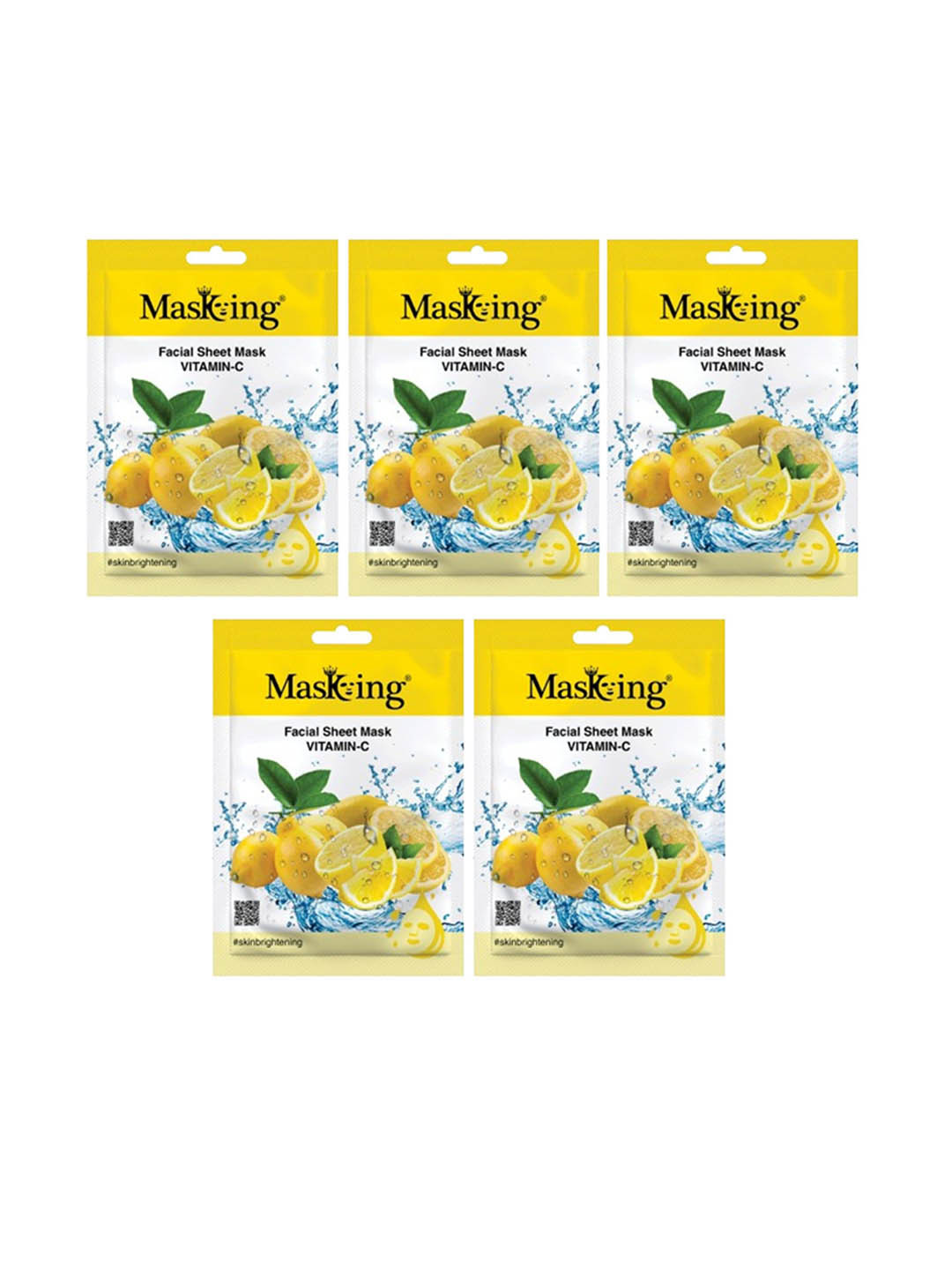 MasKing Set Of 5 Vitamin-C Beauty Facial Sheet Mask- 1Pc Each