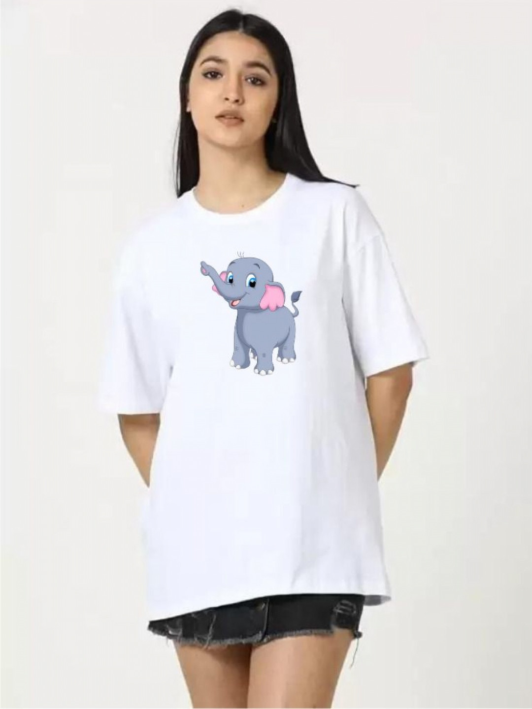 SALUJA FABRICS Women Printed Drop-Shoulder Sleeves Applique T-shirt