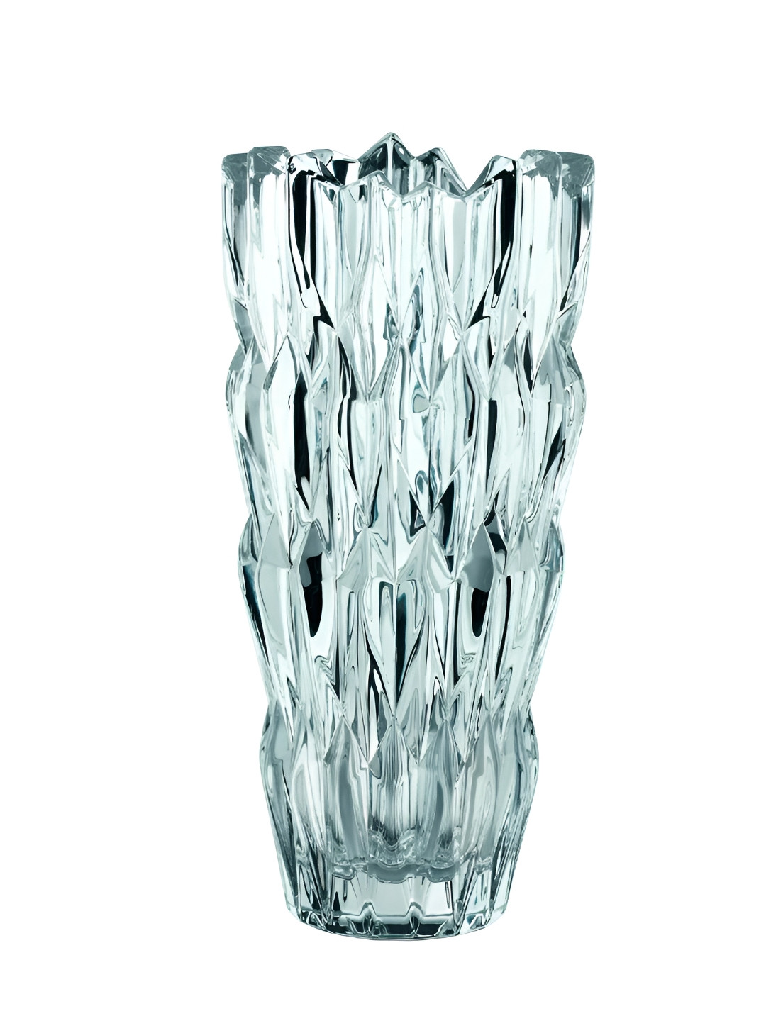 Nachtmann Quartz Crystal Transparent Textured Glass Flower Vase
