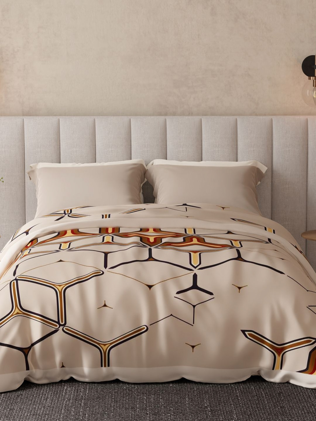 Boutique Living India Beige & Black Cloudy Mink Double Bed Blanket