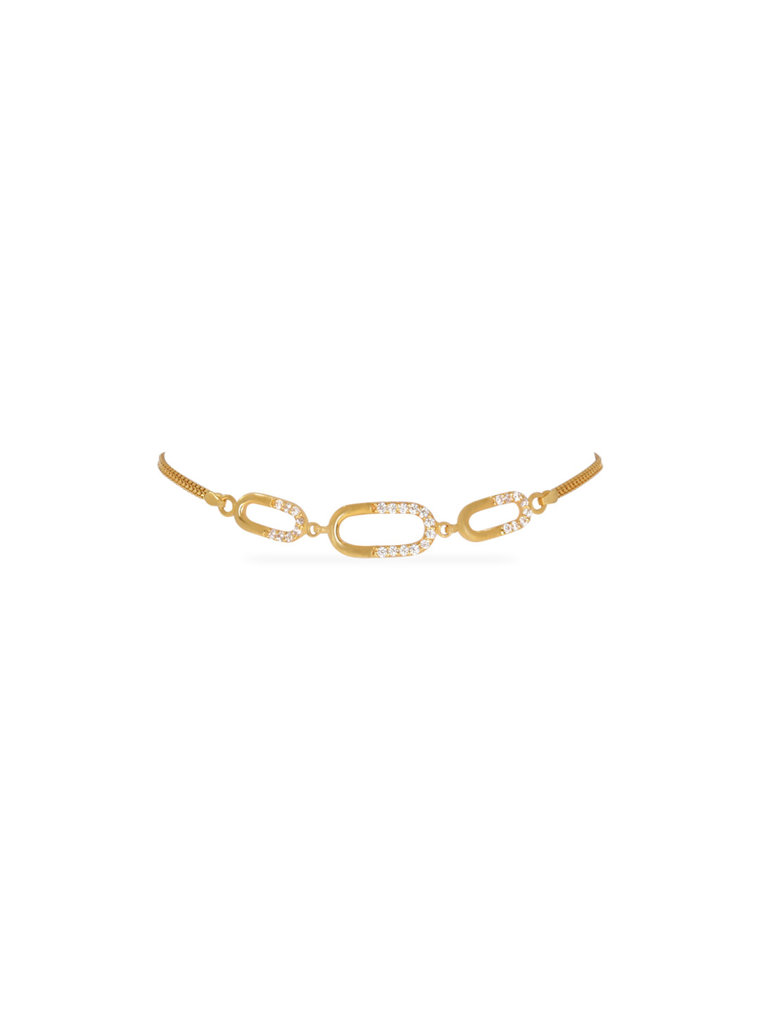 BHIMA 22K BIS Hallmark 916 Purity Yellow Gold Curved Shine Bracelet