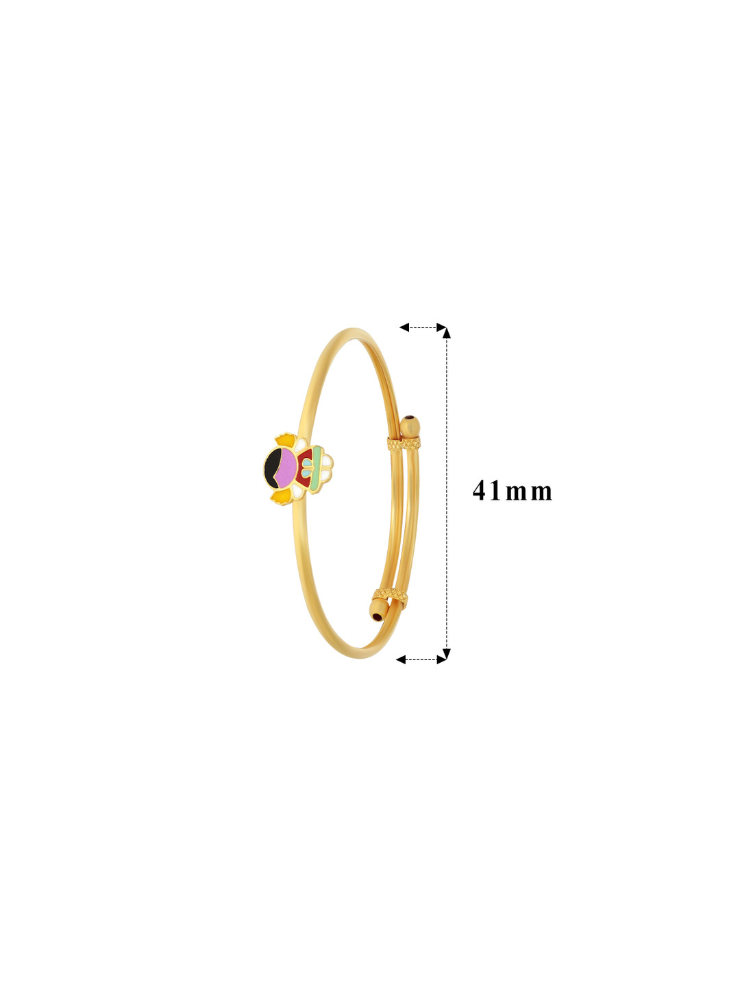 BHIMA 22K BIS Hallmark 916 Purity Yellow Gold Enamel Animated Bangle for Kids