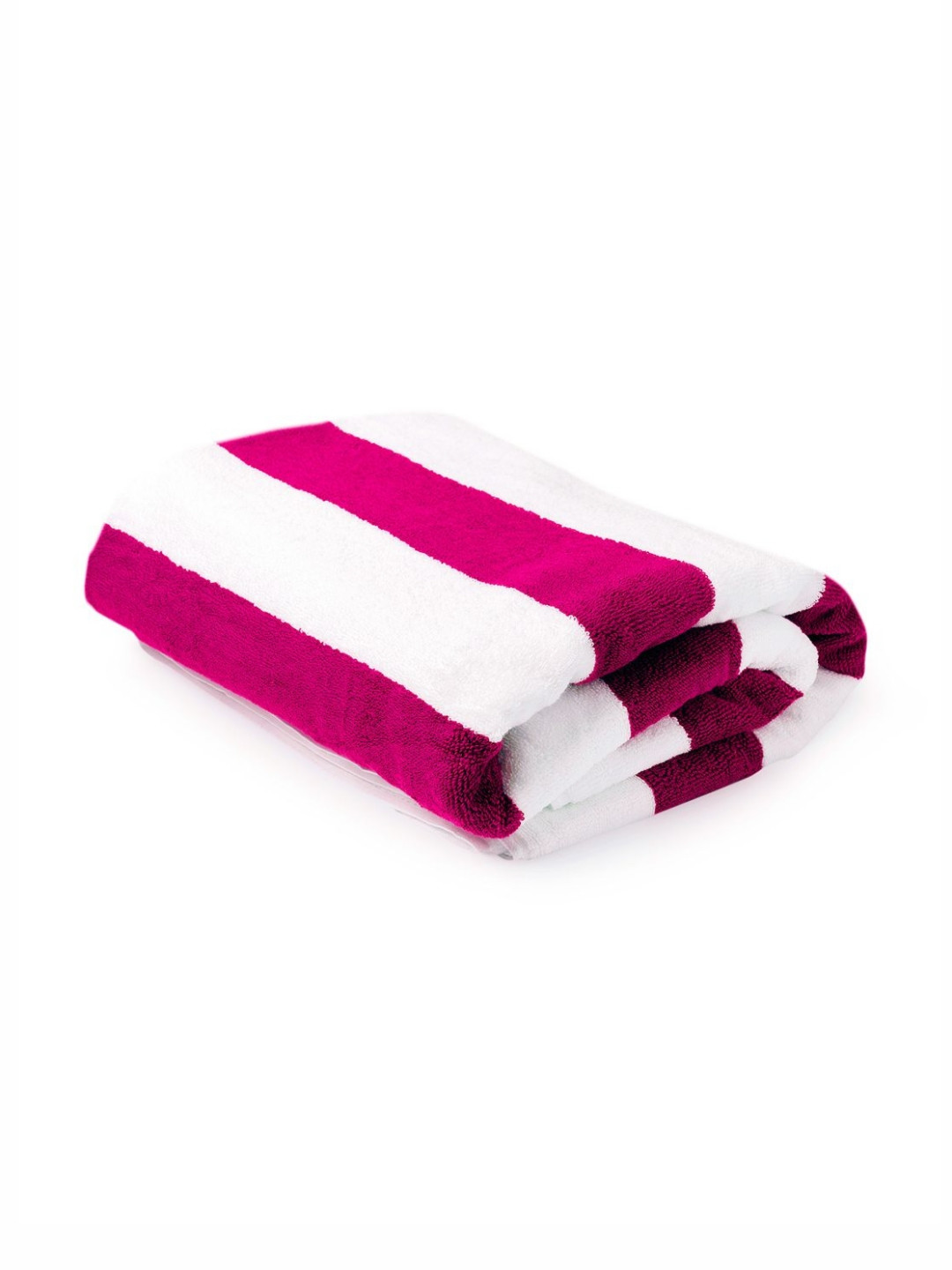 Layers Miami Pink & White Cabana Striped Pure Cotton 550 GSM Beach Towel