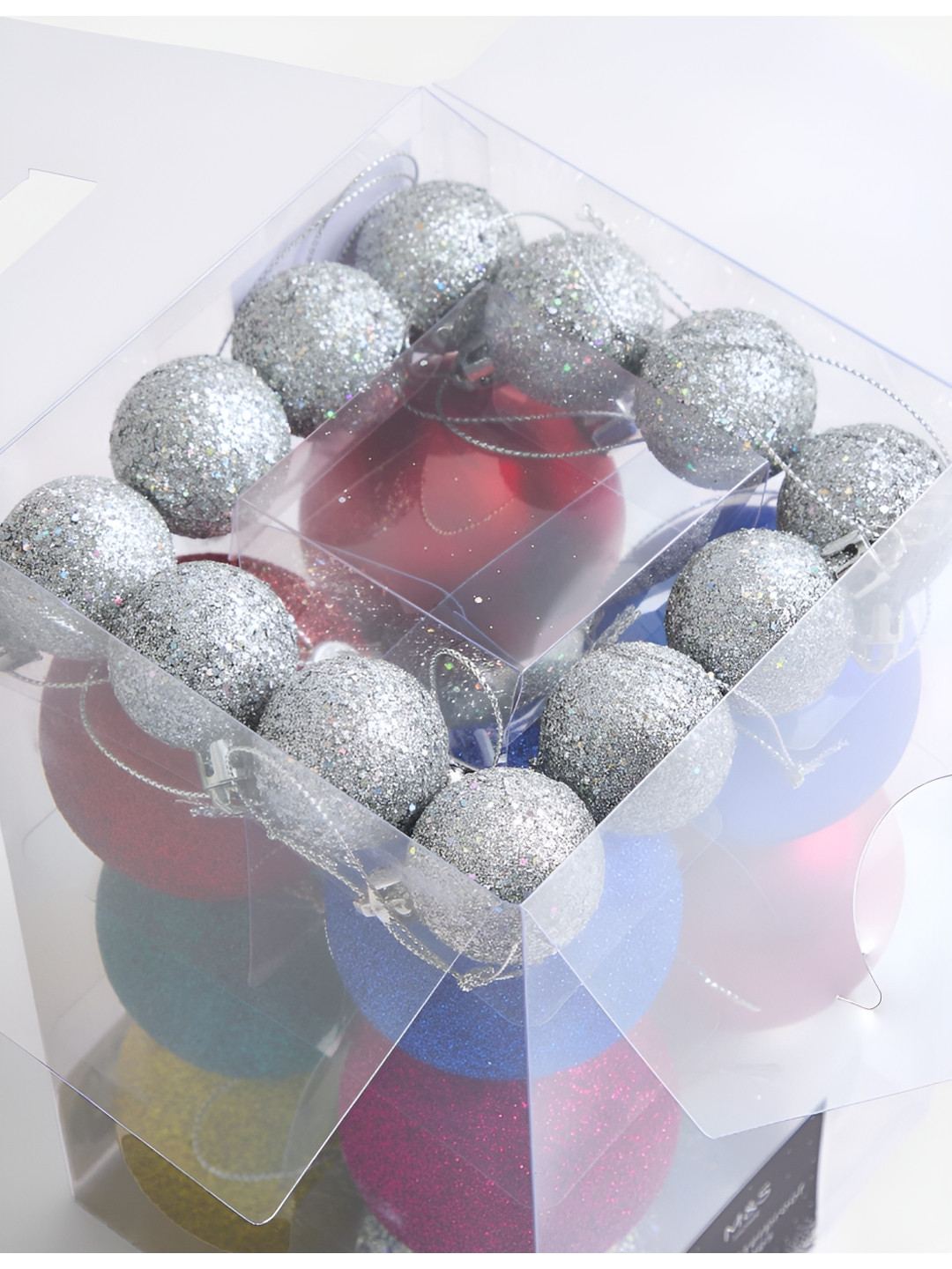 Marks & Spencer Silver-Toned & Blue 24 Pieces Christmas Ball Festive Decor