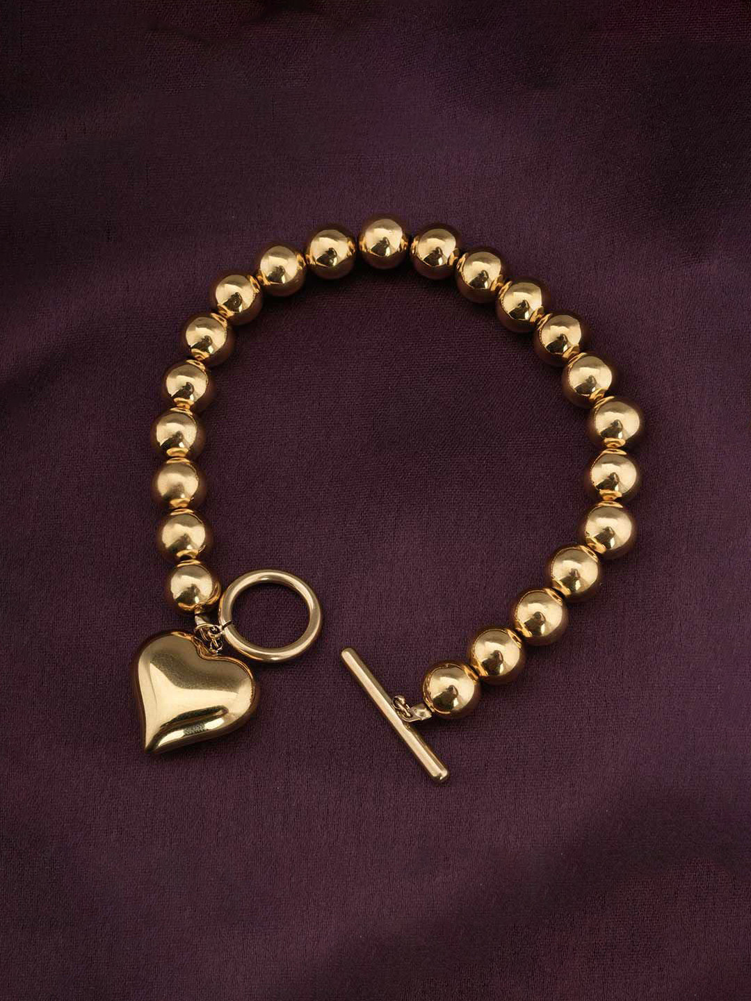 PALMONAS Gold-Plated Waterproof & Anti-Tarnish Stainless Steel Link Bracelet