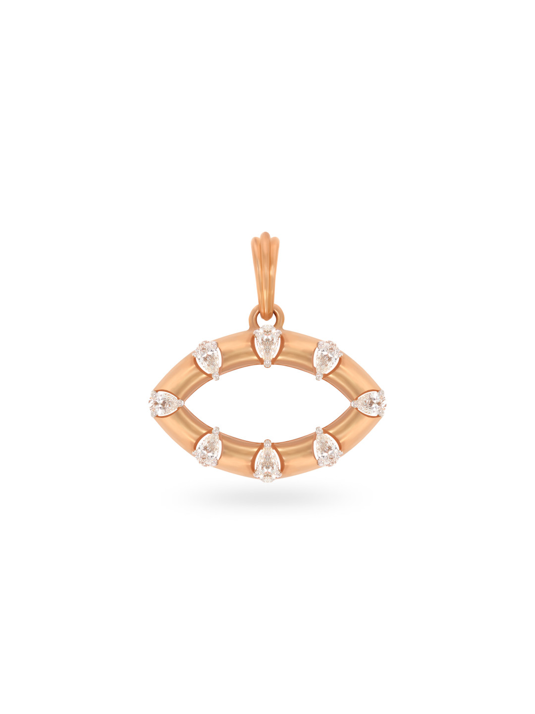 BHIMA 18K BIS Hallmark 750 Purity  Oval Cut Diamond Pendant