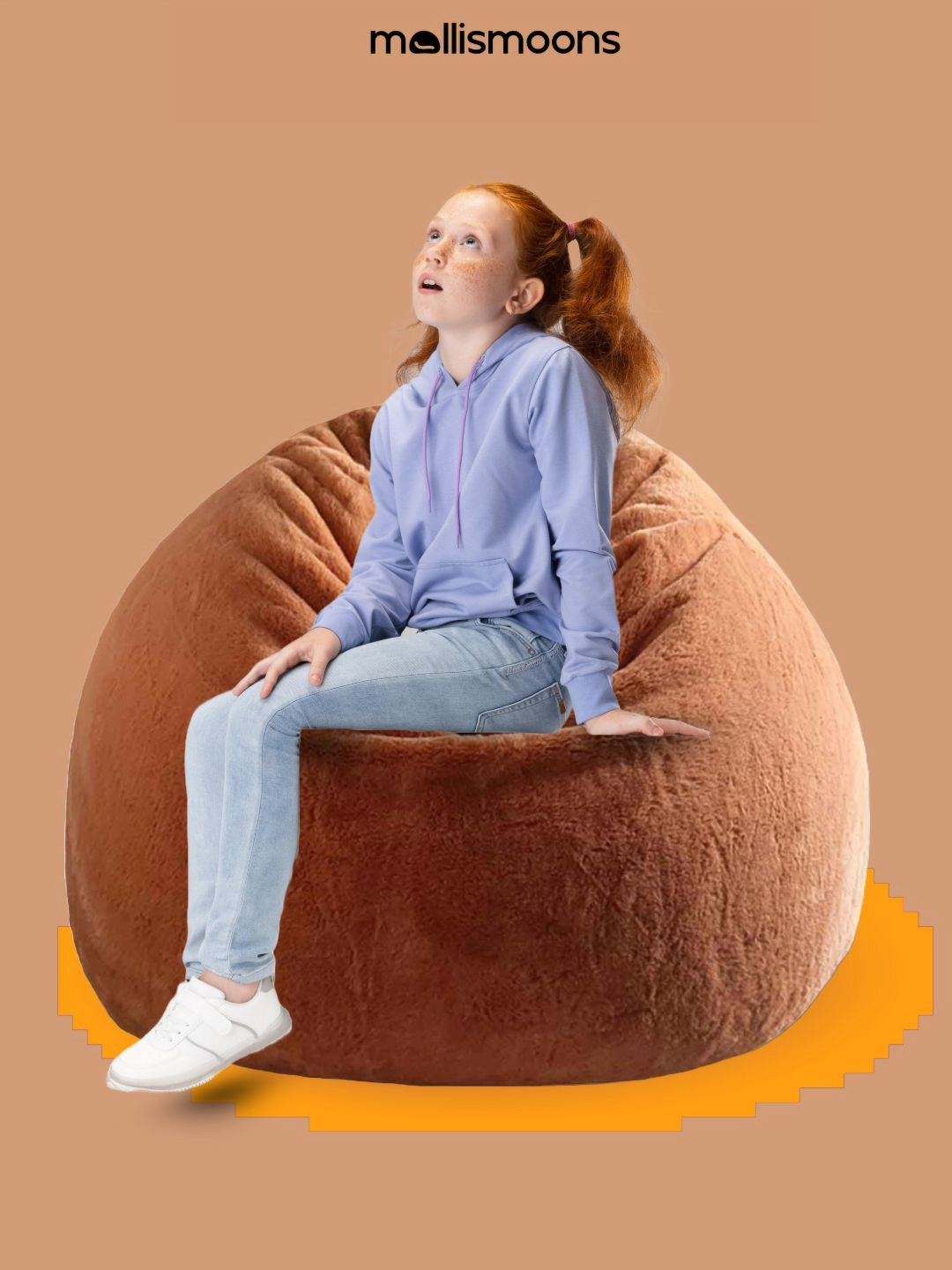 Mollismoons Brown Super Soft Bean Bag Cover