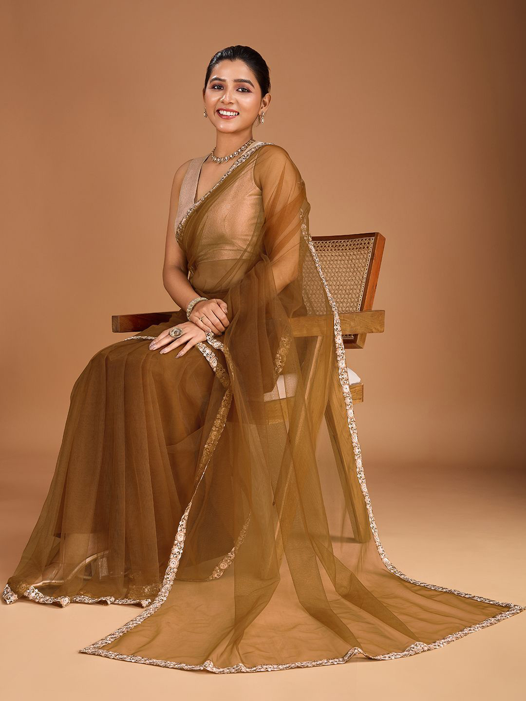 House of Pataudi Embroidered Border Saree