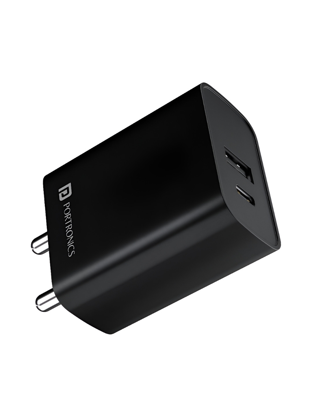 Portronics Unisex Adapto 70 33W Fast Charger Adapter with Dual Output (USB + Type C)