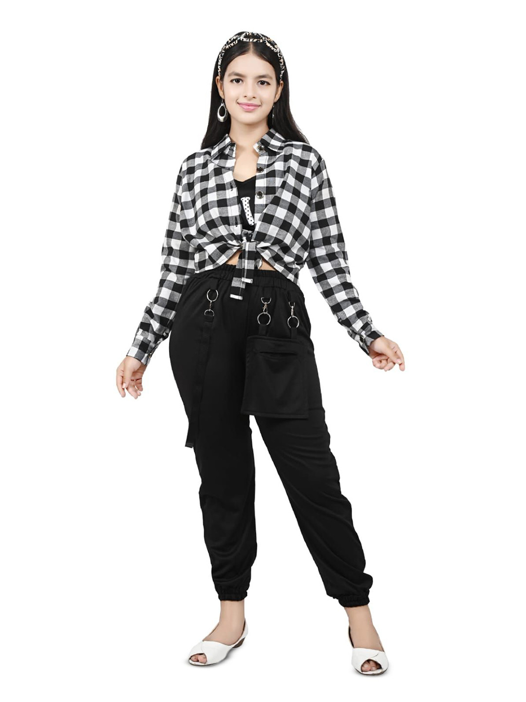 NEYSA Checked A-Line Maxi Dress