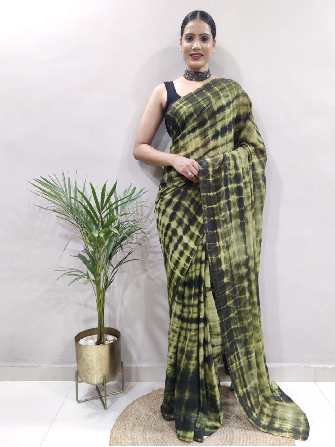 bansari textiles Dyed Tie and Dye Pure Cotton Saree