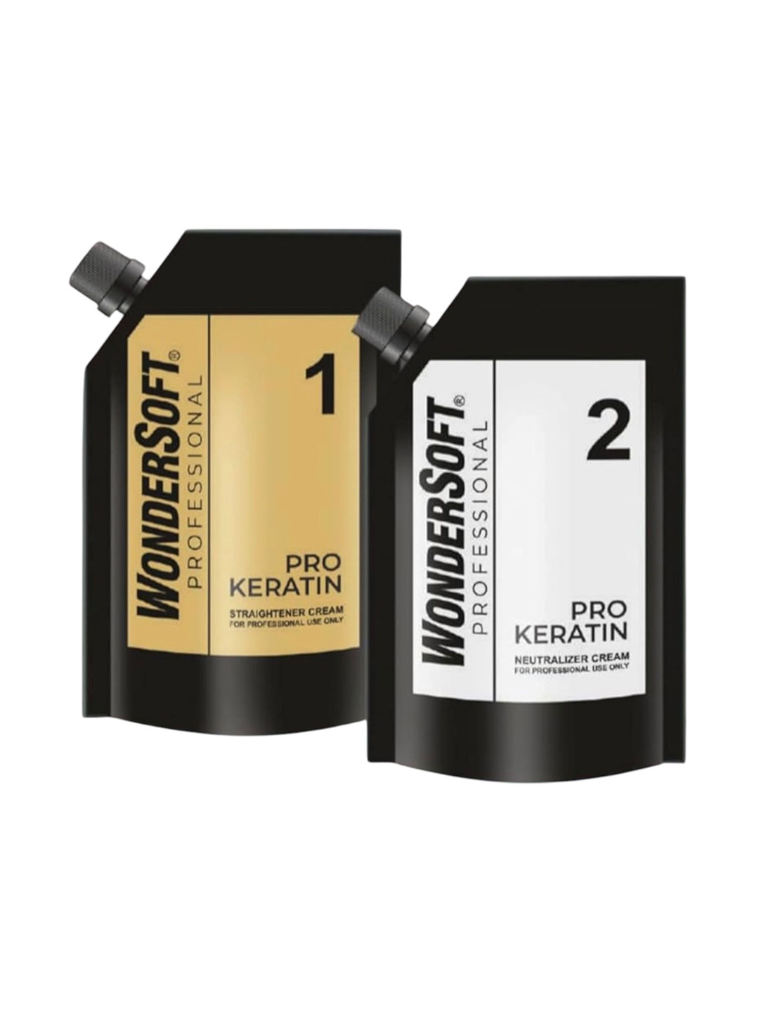 WonderSoft Set Of 2 Professional Pro Keratin Hair Straightener Cream & Neutralizer - 1 L