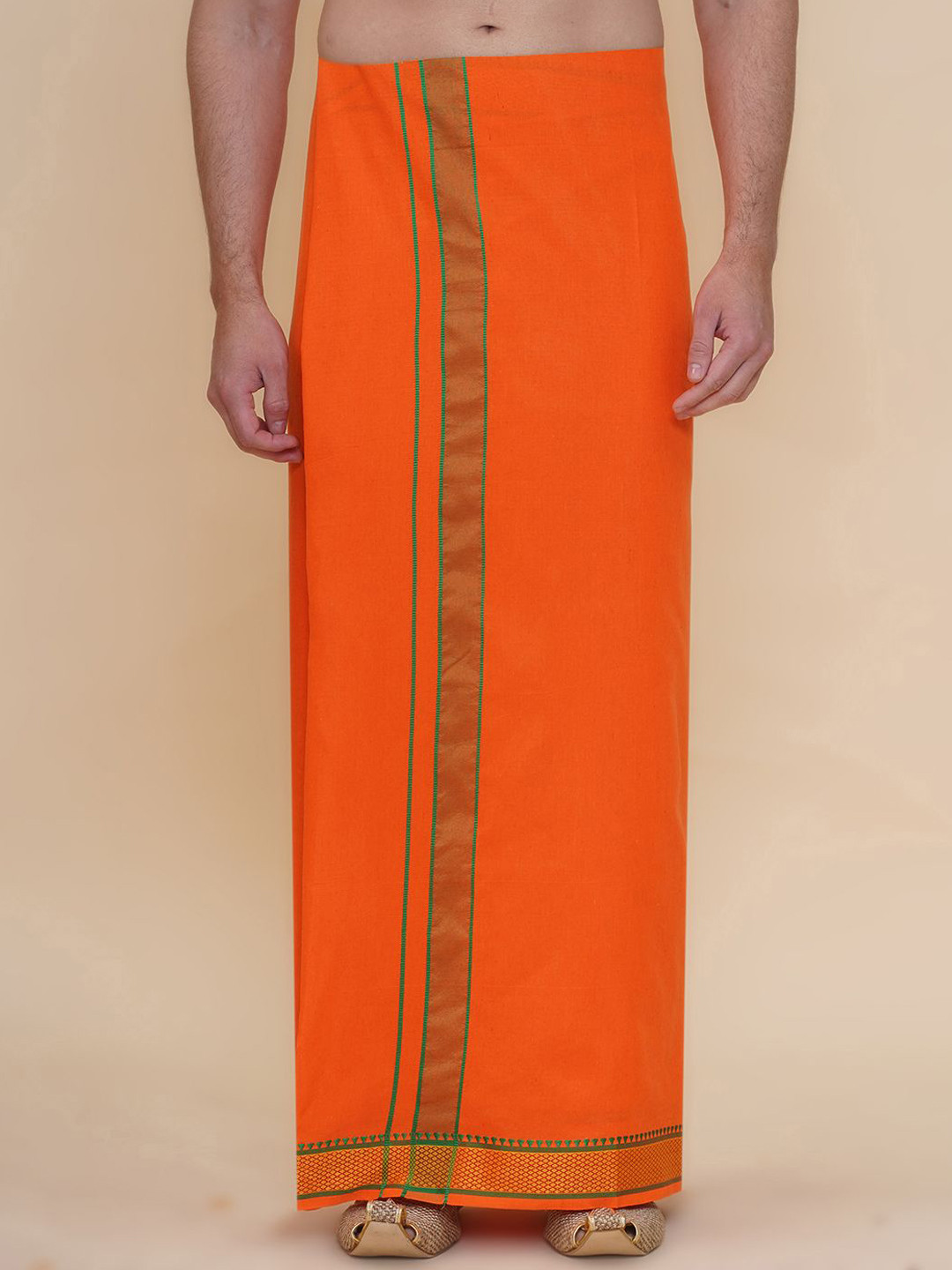Sethukrishna Men Solid Cotton Dhoti with Border
