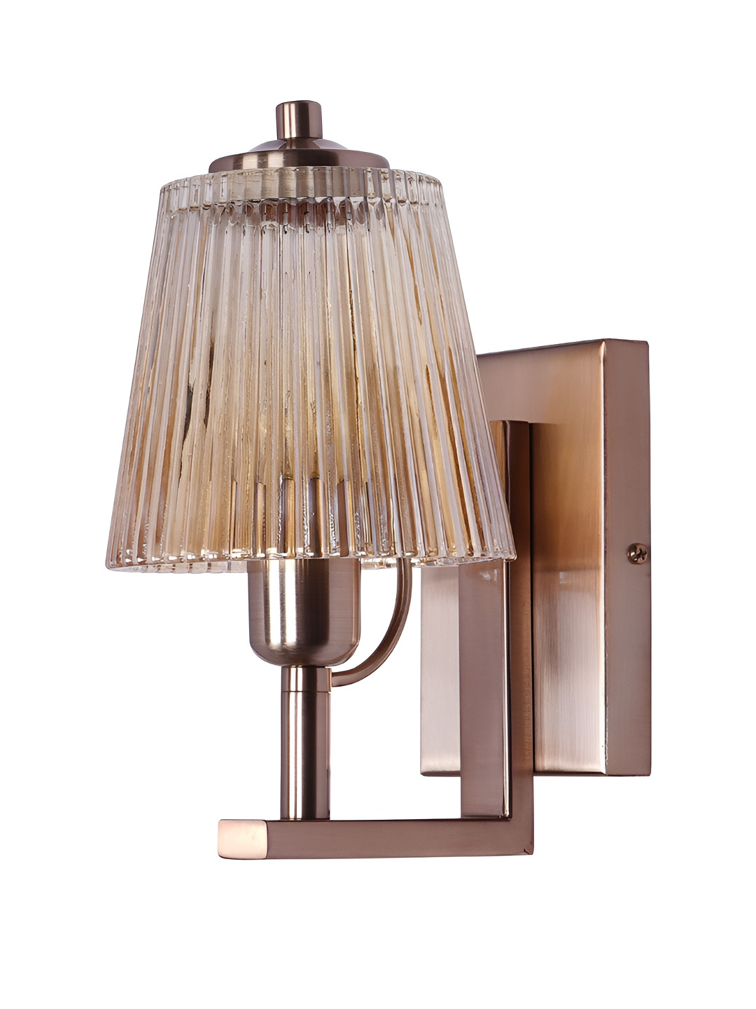 Fos Lighting Copper-Toned Textured Metal Glass Frustum Shaped Wall Lamp