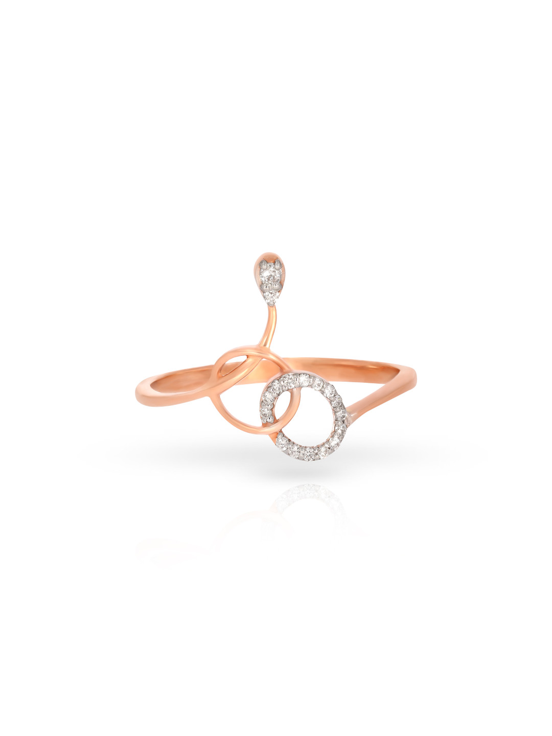 BHIMA 18K BIS Hallmark 750 Purity Rose Gold Spherical Loop Diamond Ring
