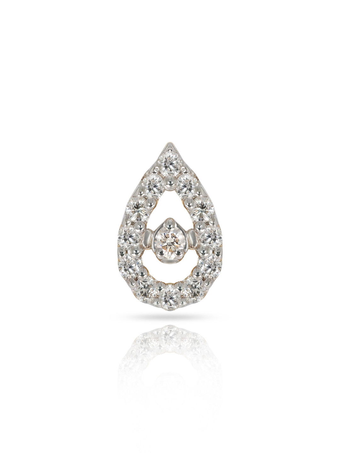 BHIMA 18K BIS Hallmark 750 Purity Yellow Gold Drop Stone Diamond Nosepin