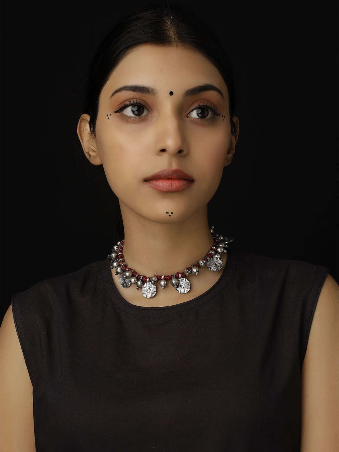 Saagah Statement Pom Pom Tribal Motif Necklace